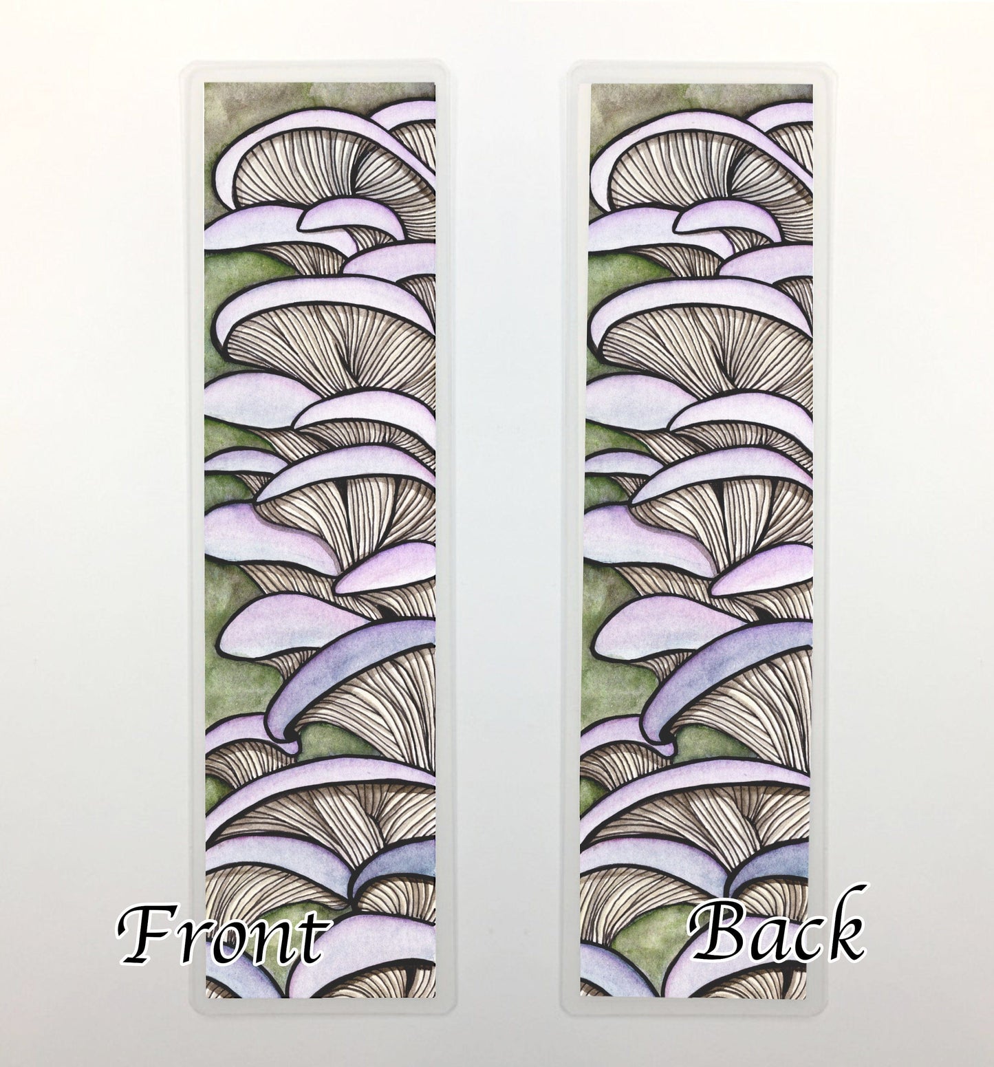 PinkPolish Design Bookmarks "Oyster Mushroom" 2-Sided Bookmark