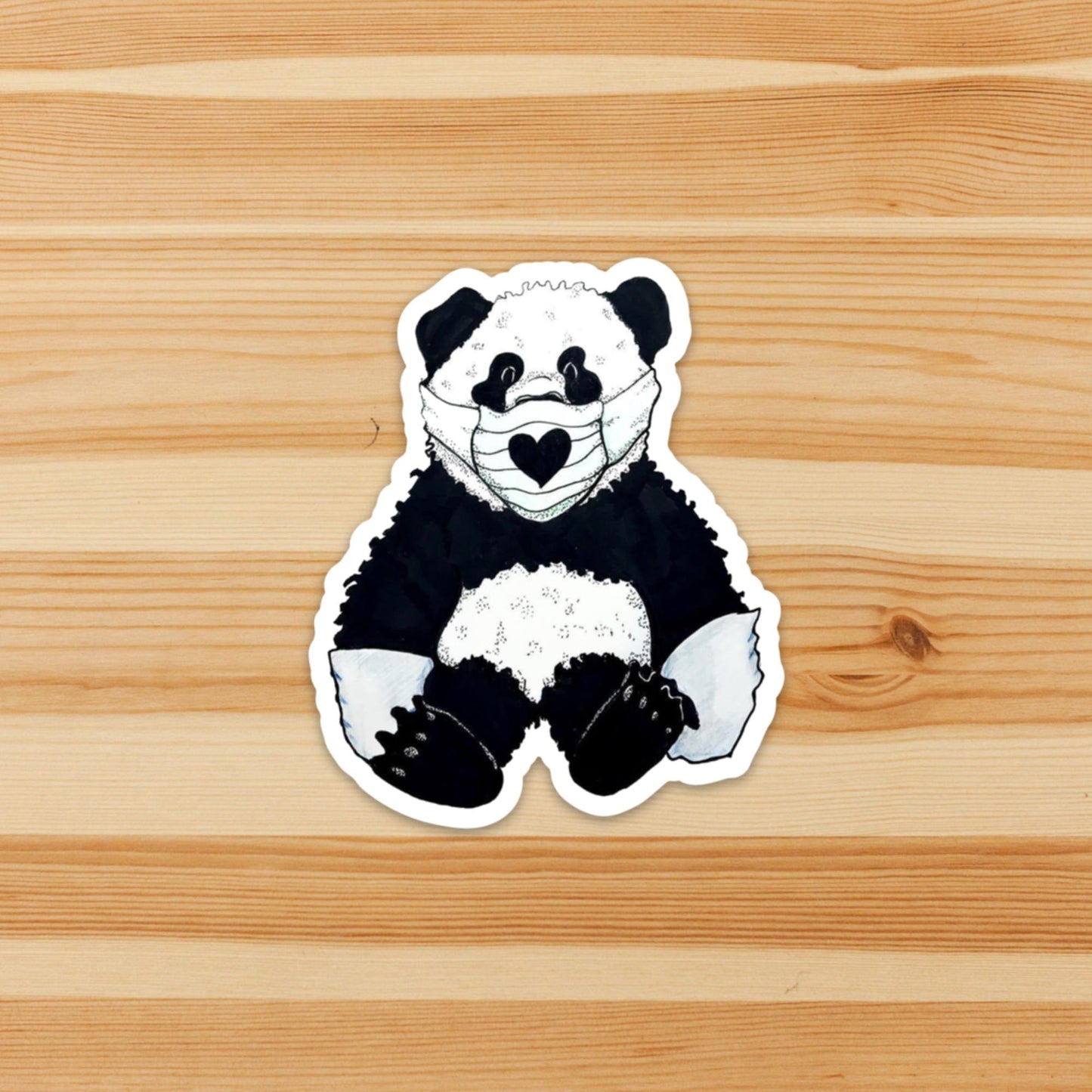 PinkPolish Design Stickers "Panda-mic Bear" Vinyl Die Cut Sticker