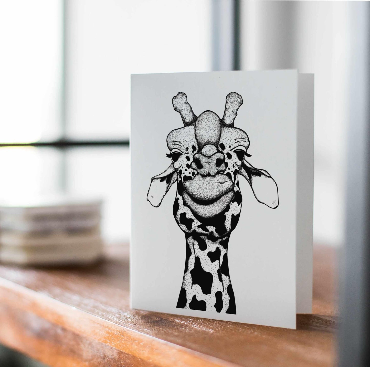PinkPolish Design Note Cards "Papa Giraffe" Handmade Notecard