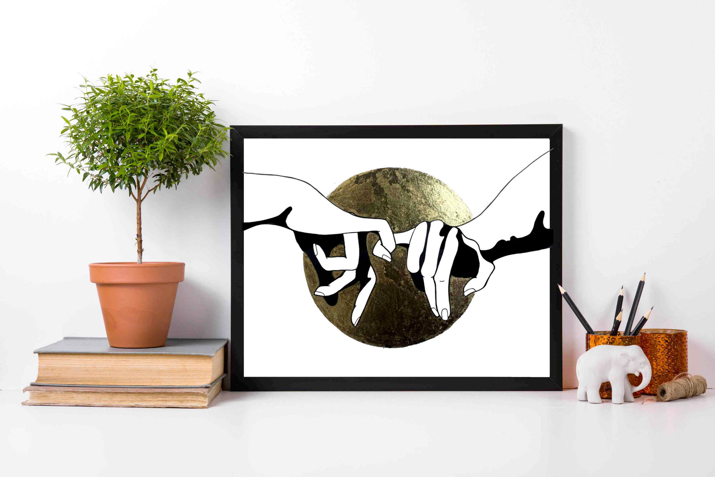 PinkPolish Design Art Prints "Pinky Promise" Limited Edition Embellished Numbered Print: Art Print