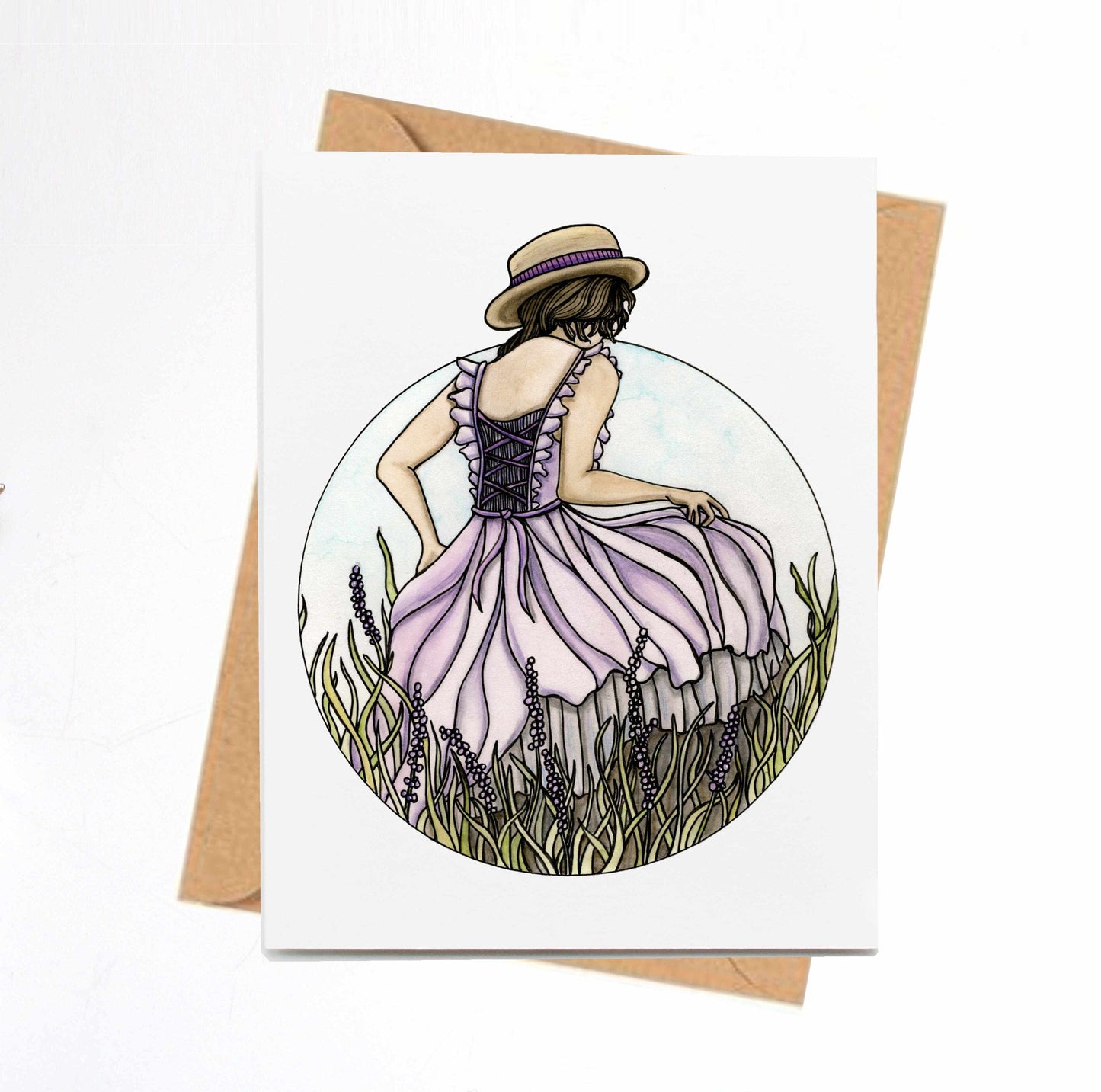 PinkPolish Design Note Cards "Prairie" Handmade Notecard
