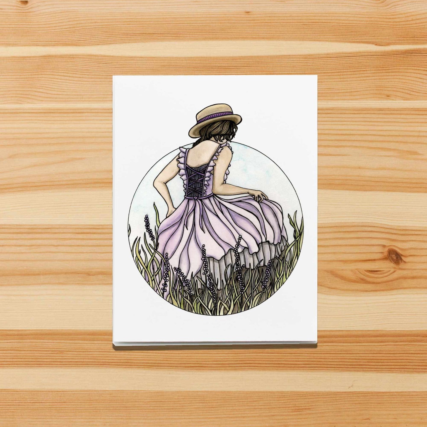 PinkPolish Design Note Cards "Prairie" Handmade Notecard