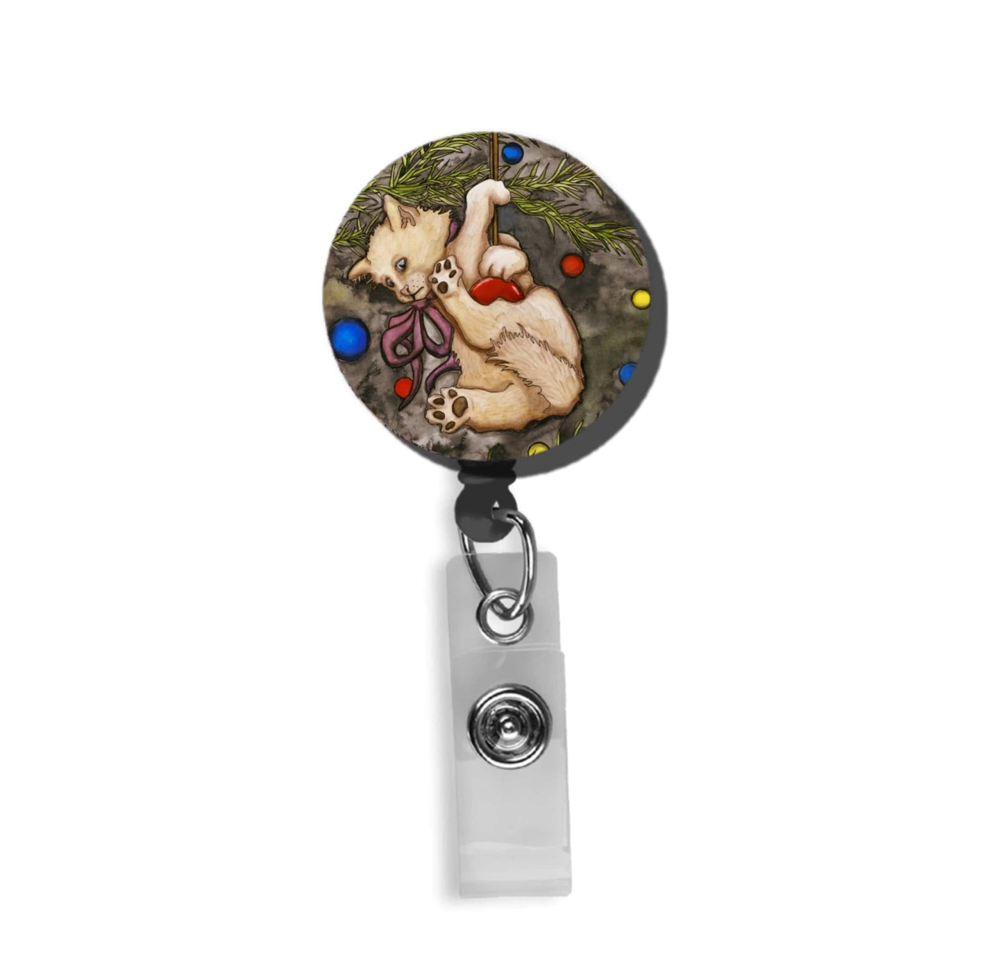 PinkPolish Design Badge Reels & Lanyards "Precarious" Retractable Badge Reel