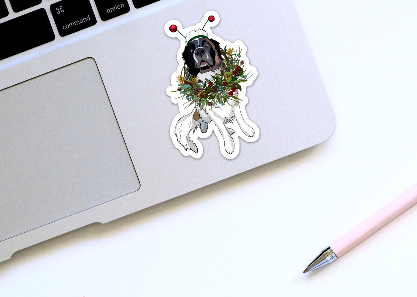 PinkPolish Design Stickers "Puppy Wreath" Vinyl Die Cut Sticker
