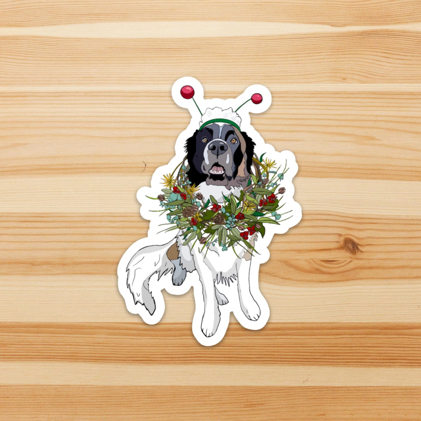 PinkPolish Design Stickers "Puppy Wreath" Vinyl Die Cut Sticker