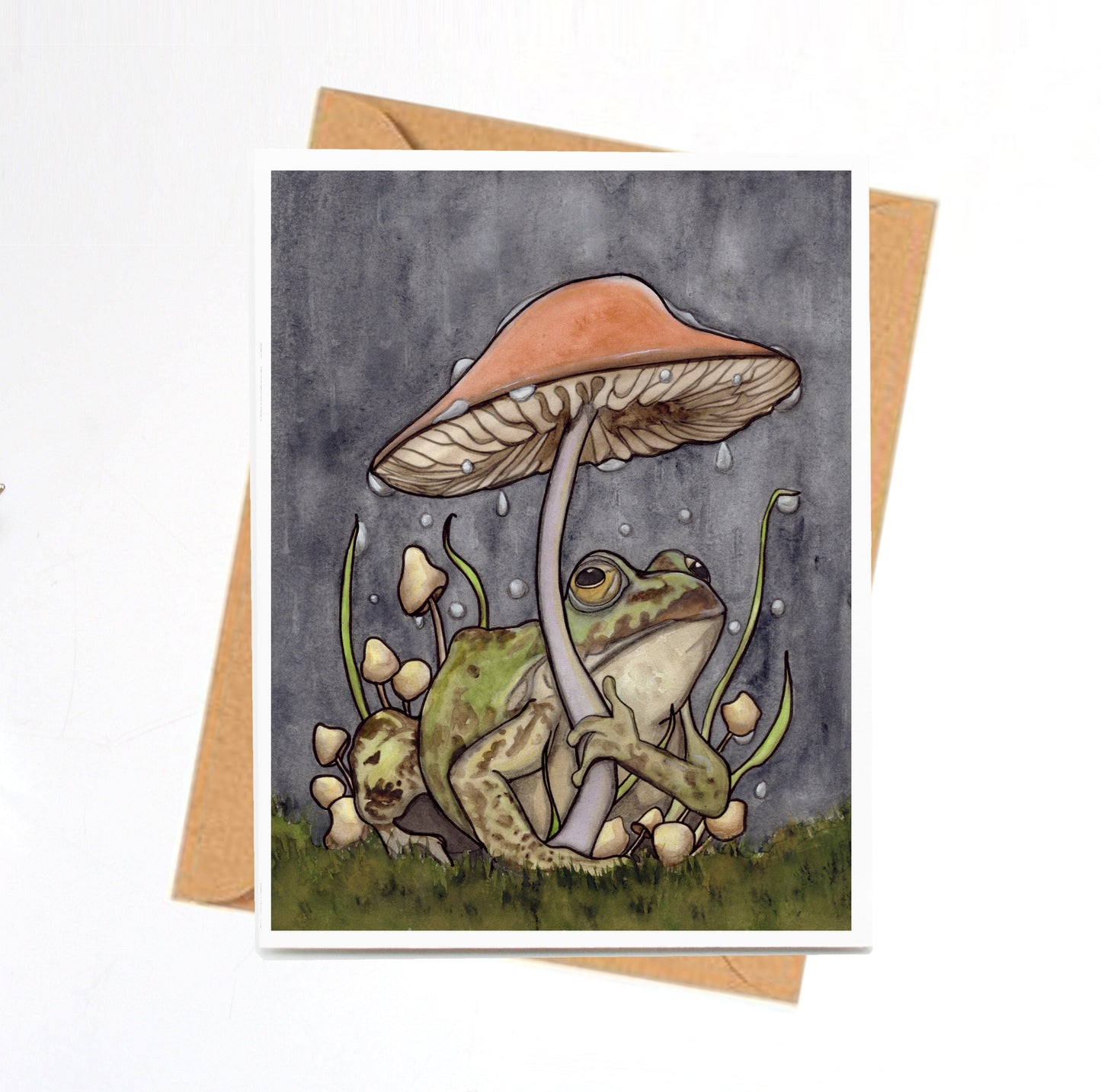 PinkPolish Design Note Cards "Rainy Day" Handmade Notecard