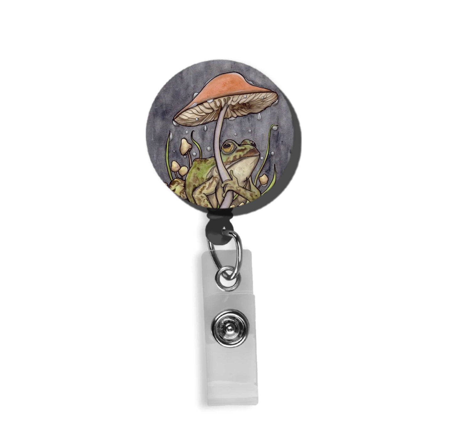 PinkPolish Design Badge Reels & Lanyards "Rainy Day" Retractable Badge Reel