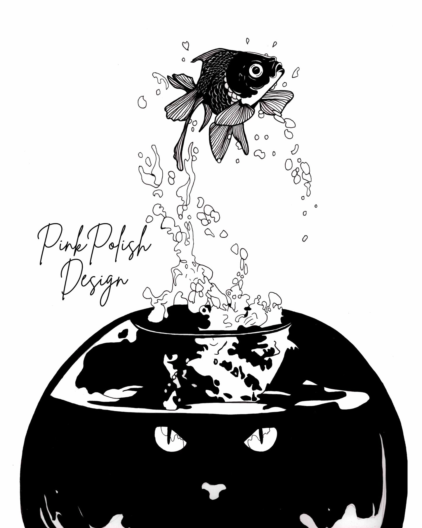 PinkPolish Design Art Prints "Risk" Ink Drawing: Art Print