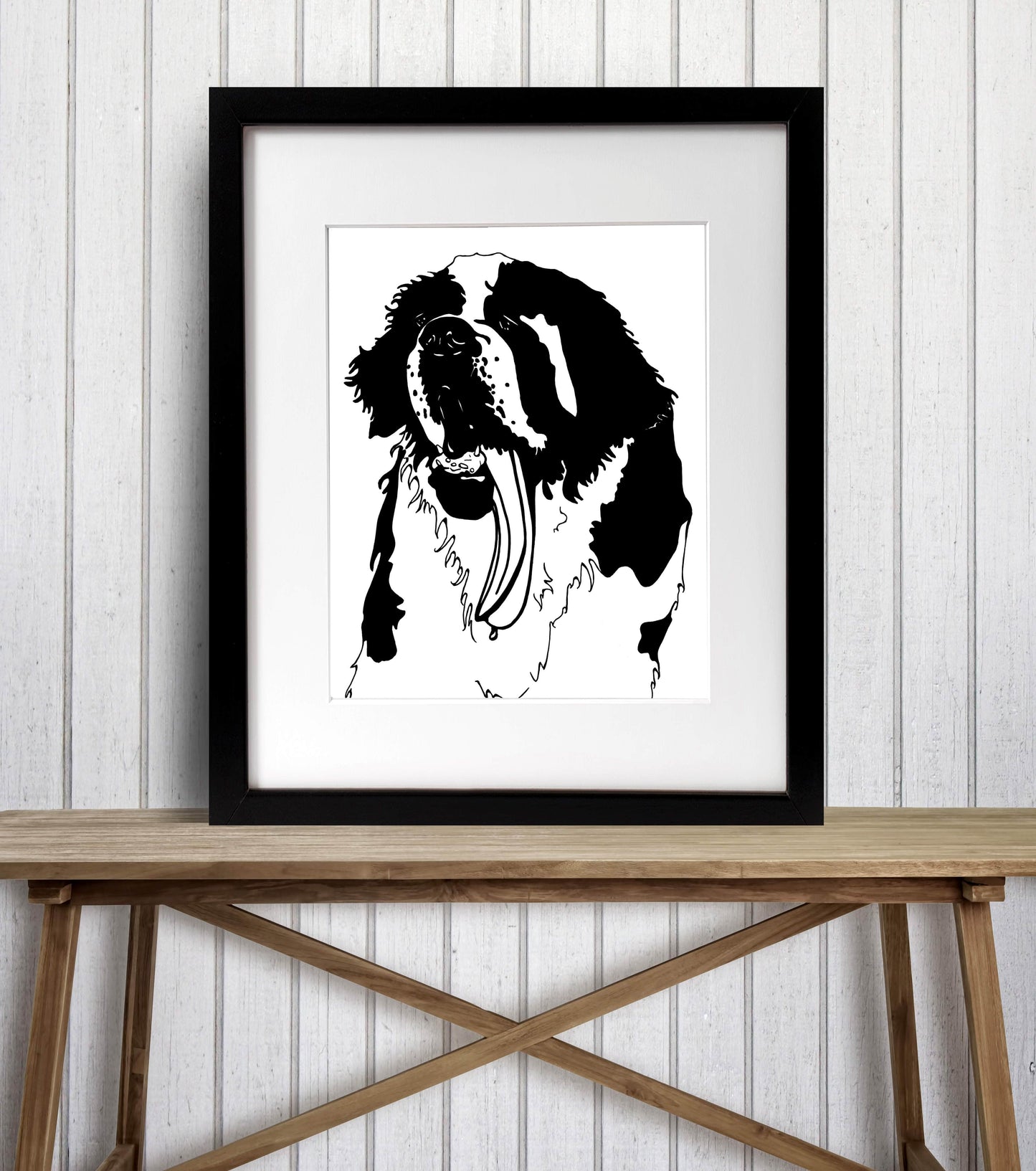 PinkPolish Design Art Prints "Saint Feeling the Heat" Ink Drawing: Art Print