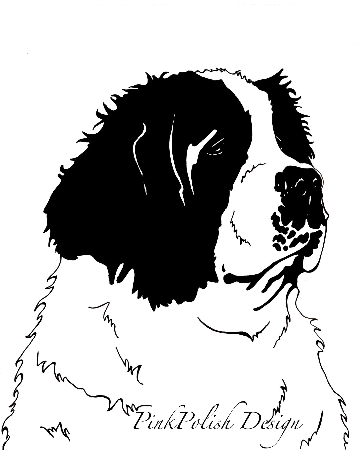 PinkPolish Design Art Prints "Saint Stoic" Ink Drawing: Art Print