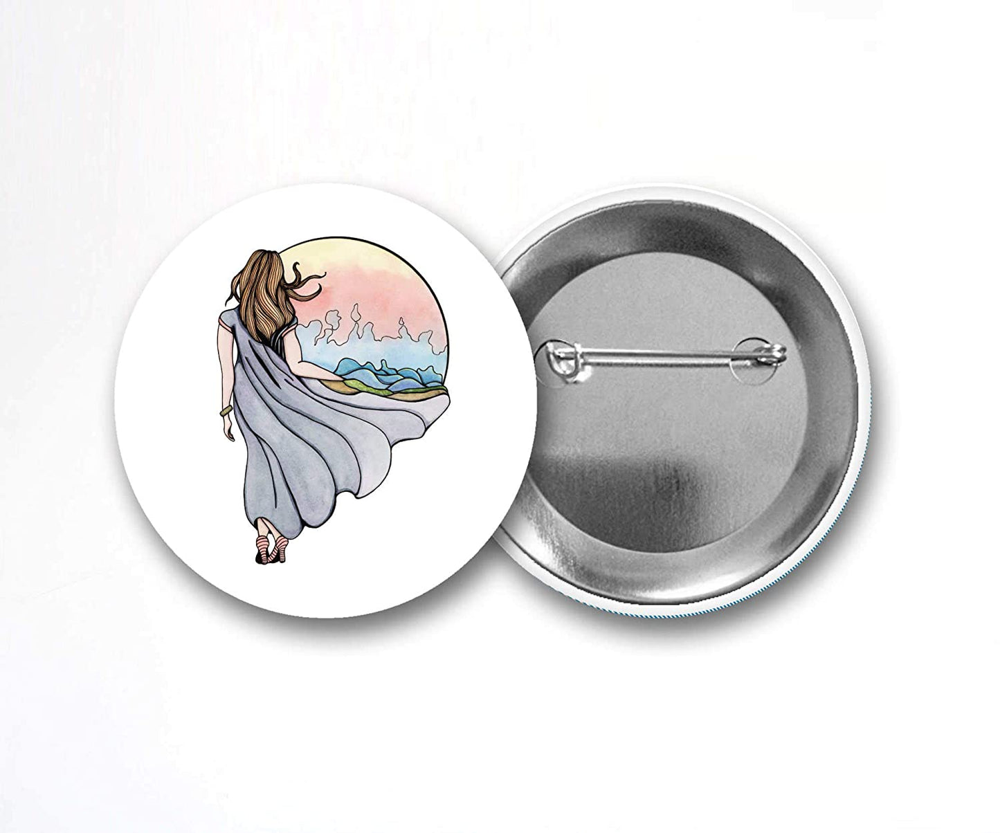 PinkPolish Design Buttons "Shape Your World" Pin Back Art Button, 2.25"