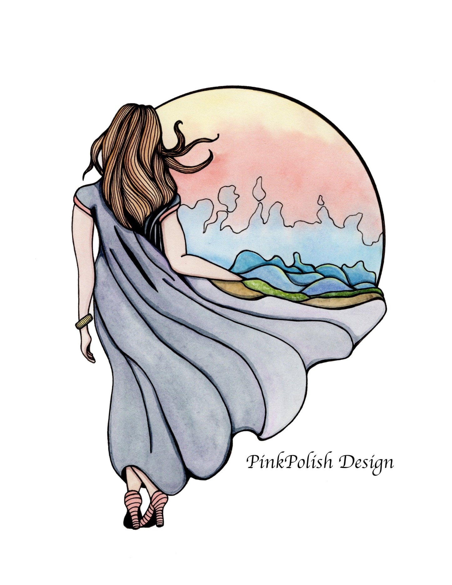 PinkPolish Design Art Prints "Shape Your World" Watercolor Painting: Art Print