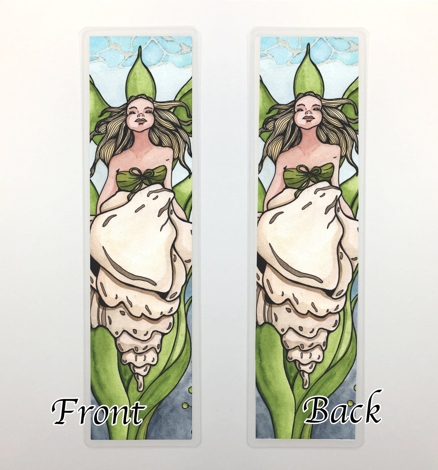 PinkPolish Design Bookmarks "Shell Siren", 2-Sided Bookmark