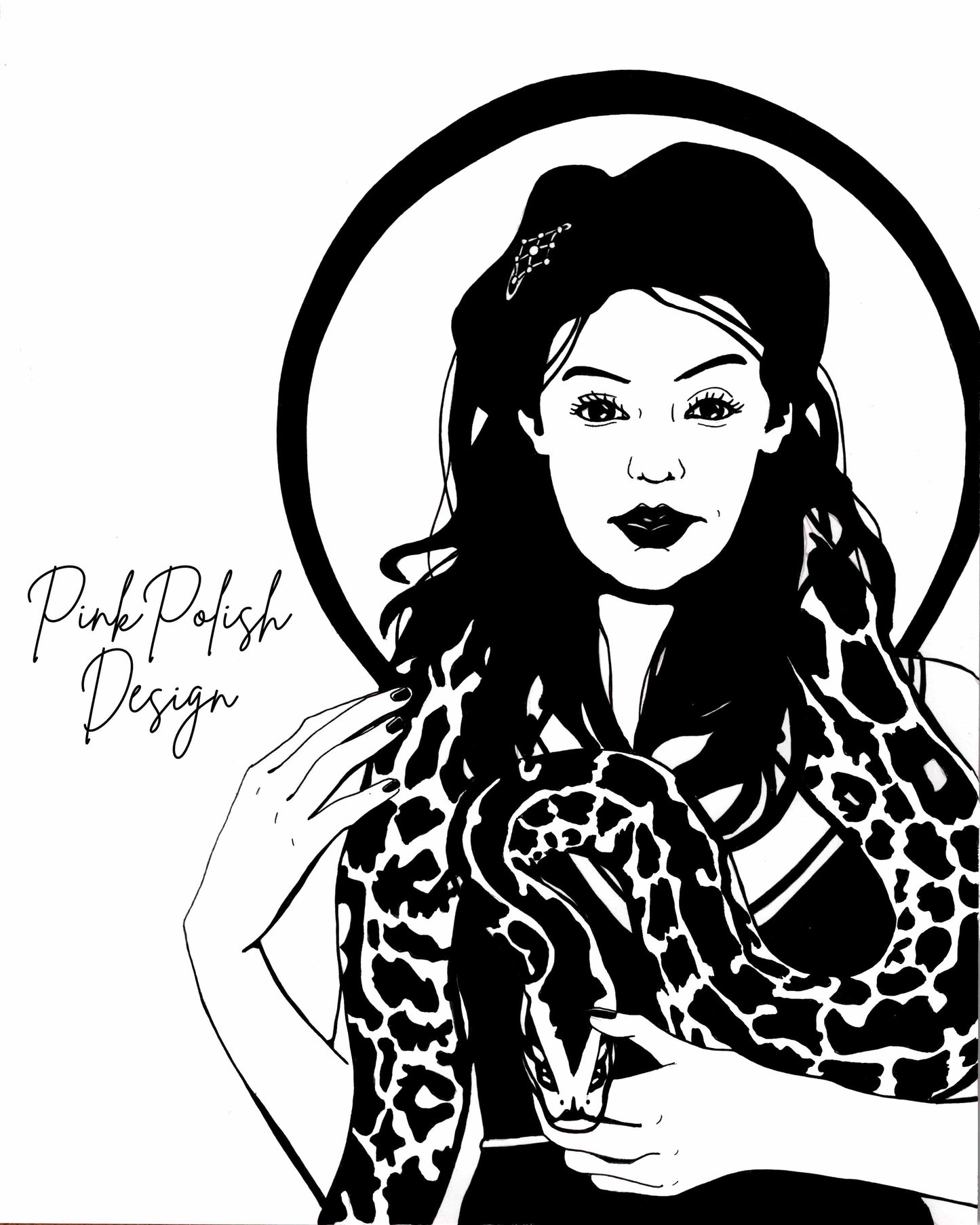 PinkPolish Design Art Prints "Slither" Ink Drawing: Art Print