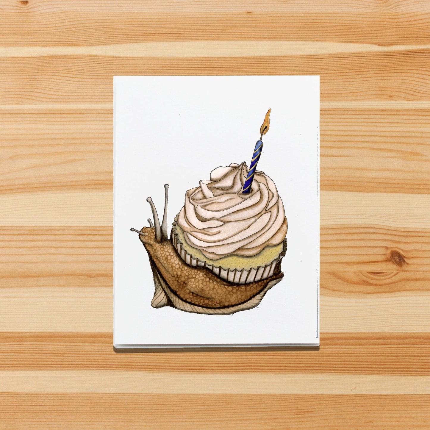 PinkPolish Design Note Cards "Snail Celebration" Handmade Notecard