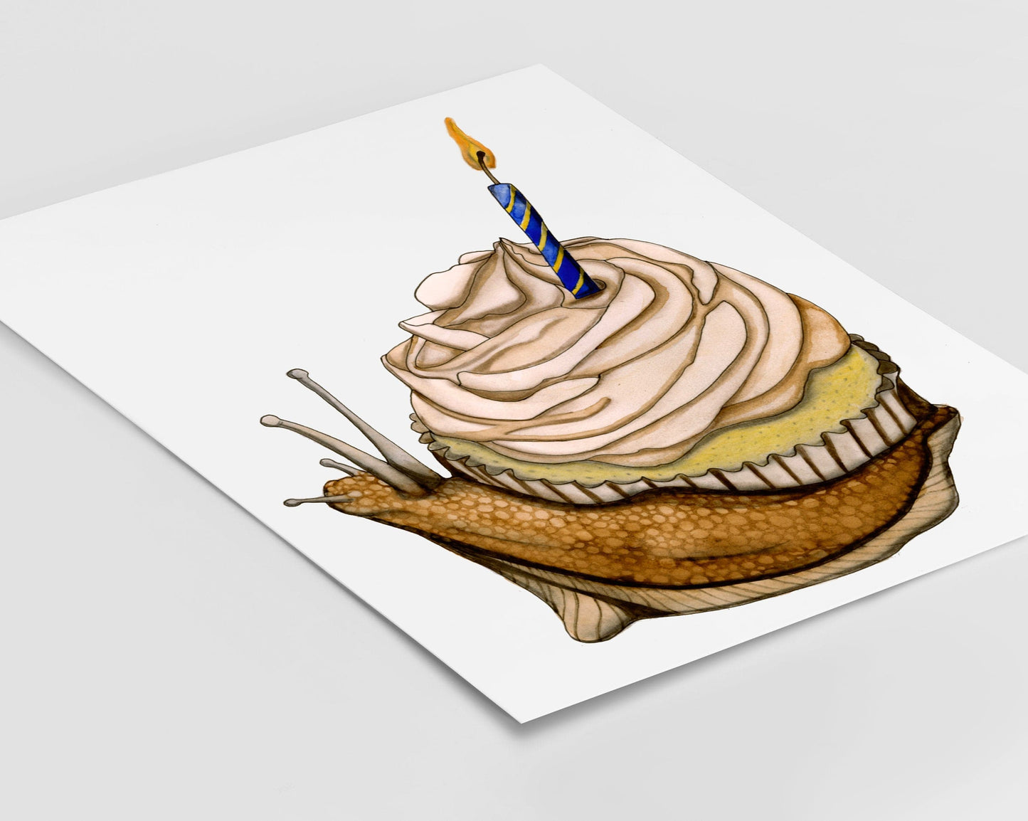 PinkPolish Design Art Prints "Snail Celebration" Watercolor Painting: Art Print