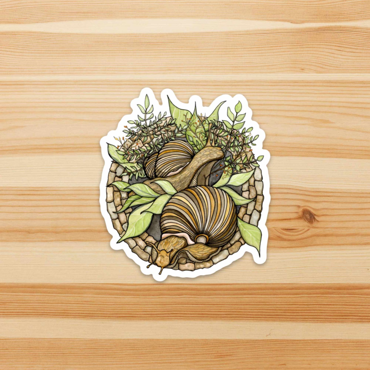 PinkPolish Design Stickers "Snail Garden" Die Cut Sticker