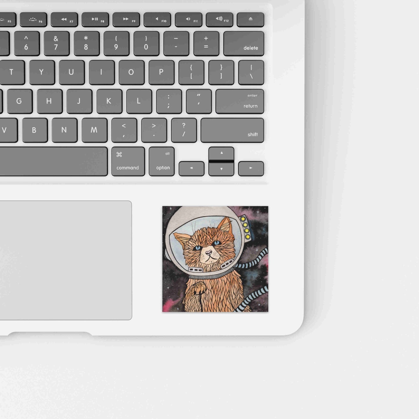 PinkPolish Design Stickers "Space Kitty" Square Vinyl Sticker