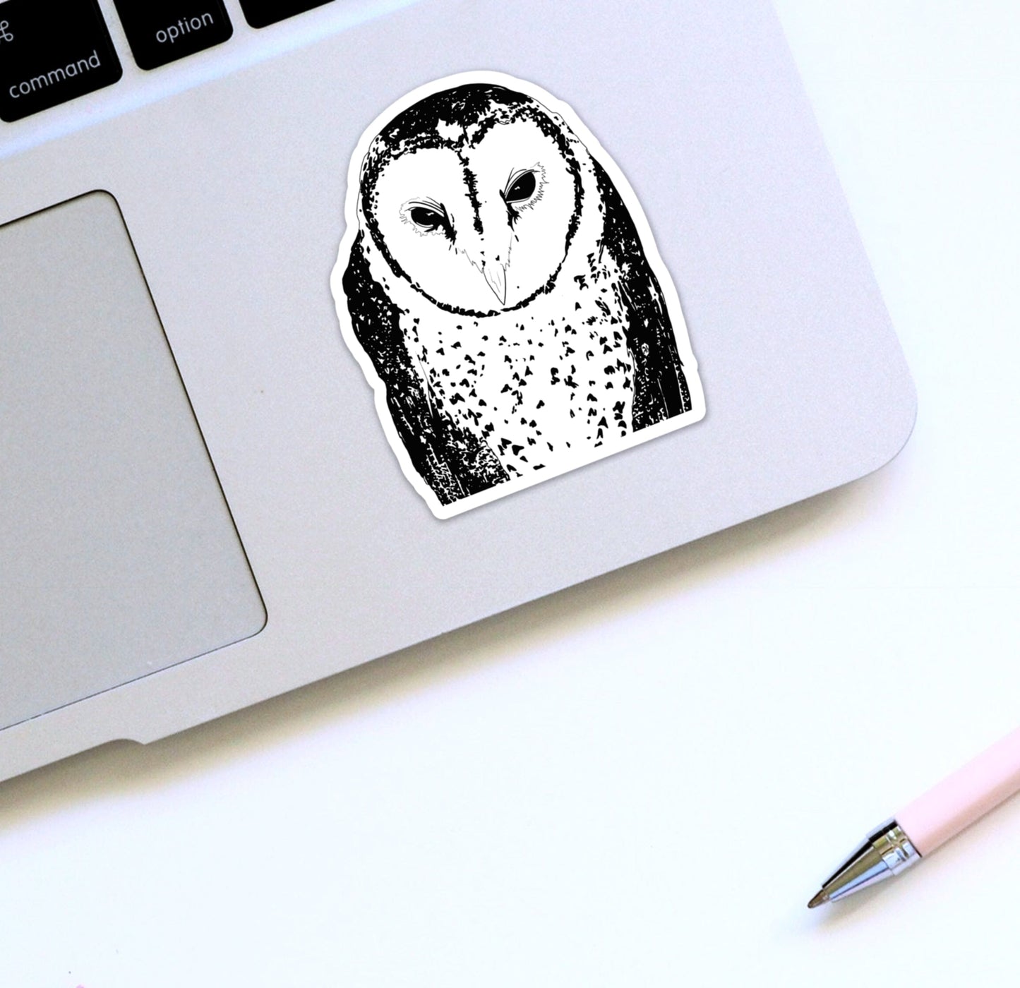 PinkPolish Design Stickers "Spotted Barn Owl" Die Cut Vinyl Sticker