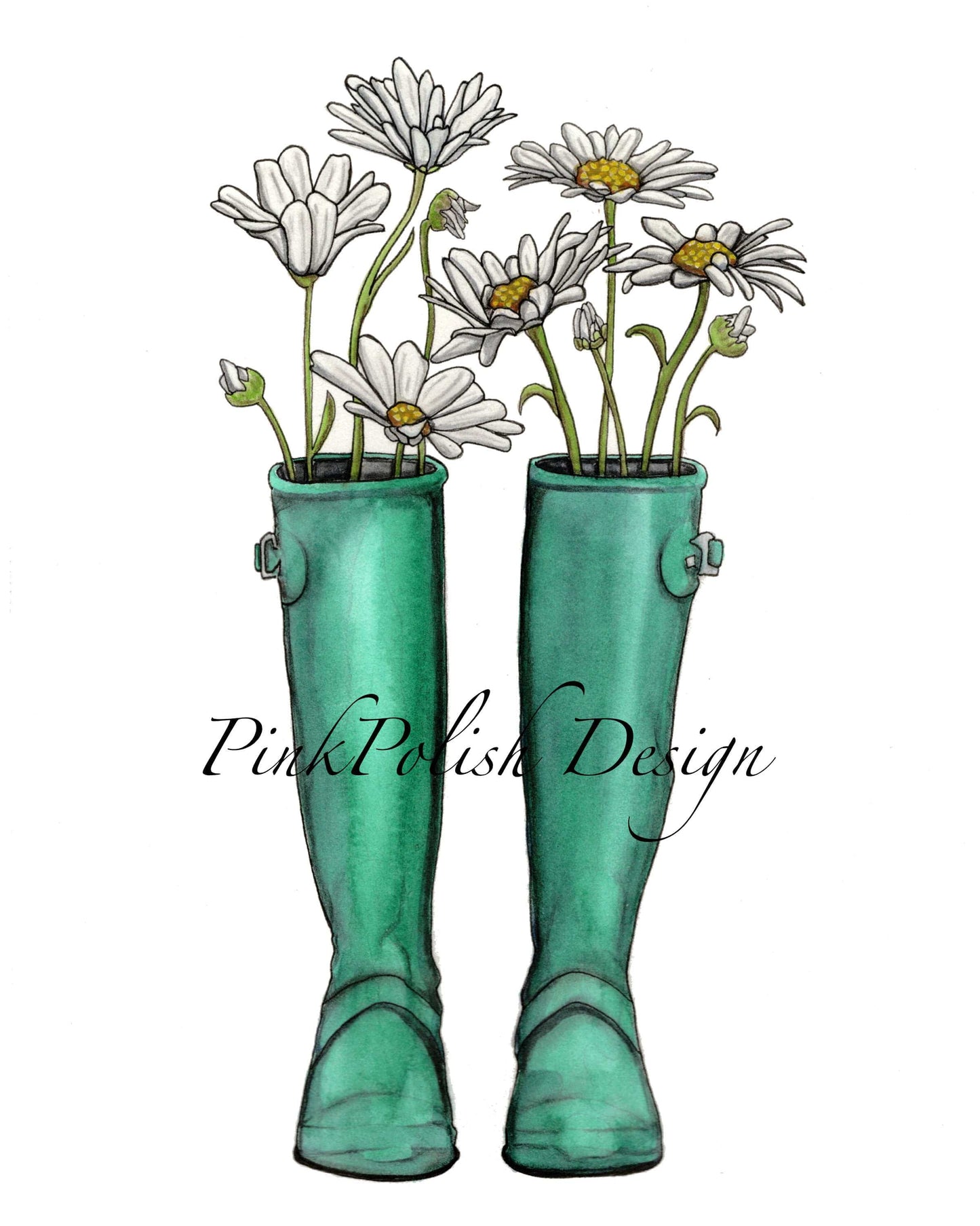 PinkPolish Design Art Prints "Spring Blooms" Watercolor Painting: Art Print