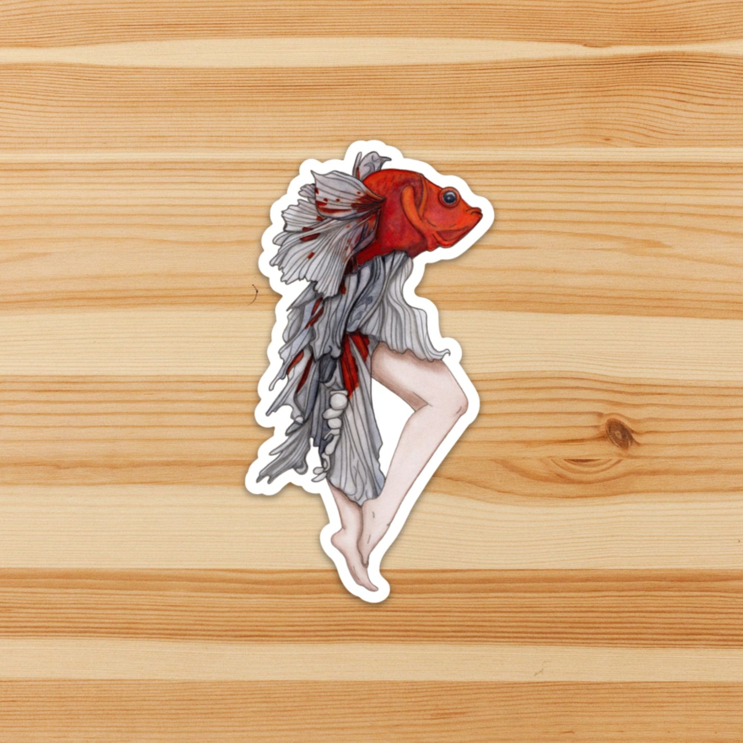 PinkPolish Design Stickers "Strange Fish" Vinyl Die Cut Sticker
