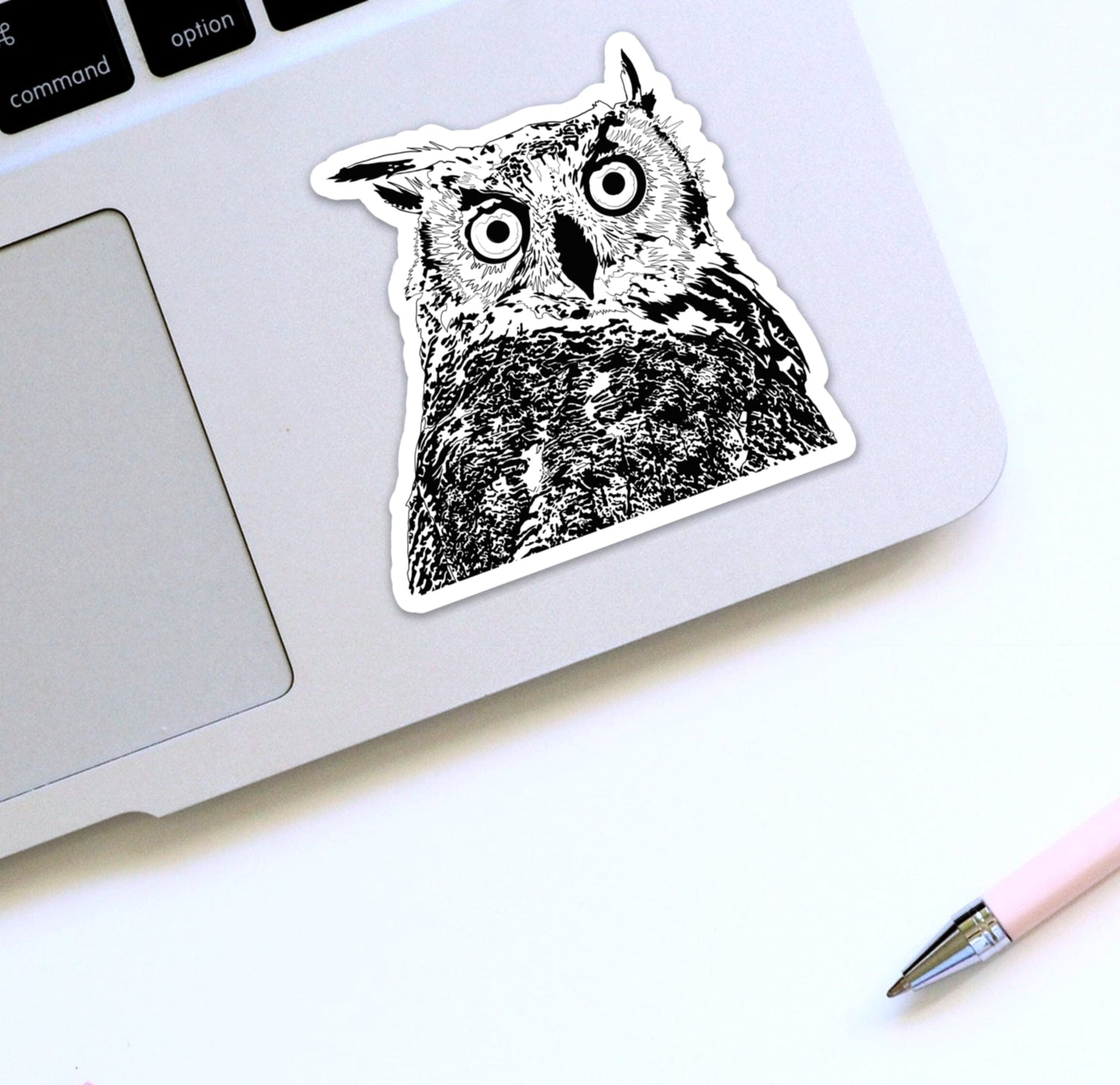PinkPolish Design Stickers "Stunned Owl" Die Cut Vinyl Sticker