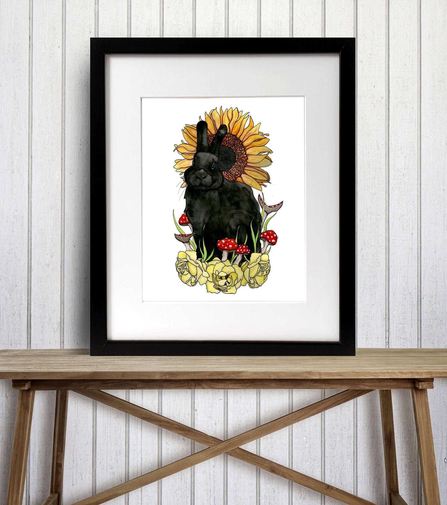PinkPolish Design Art Prints 8x10 "Sunny Bun Bun" Watercolor Painting: Art Print