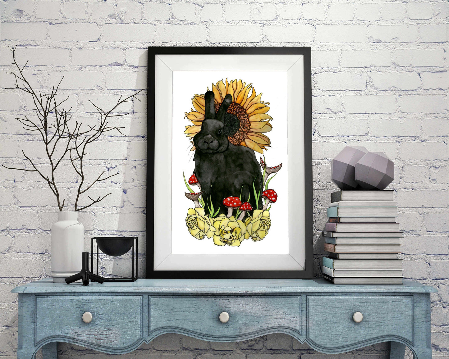PinkPolish Design Art Prints 11x17 "Sunny Bun Bun" Watercolor Painting: Art Print
