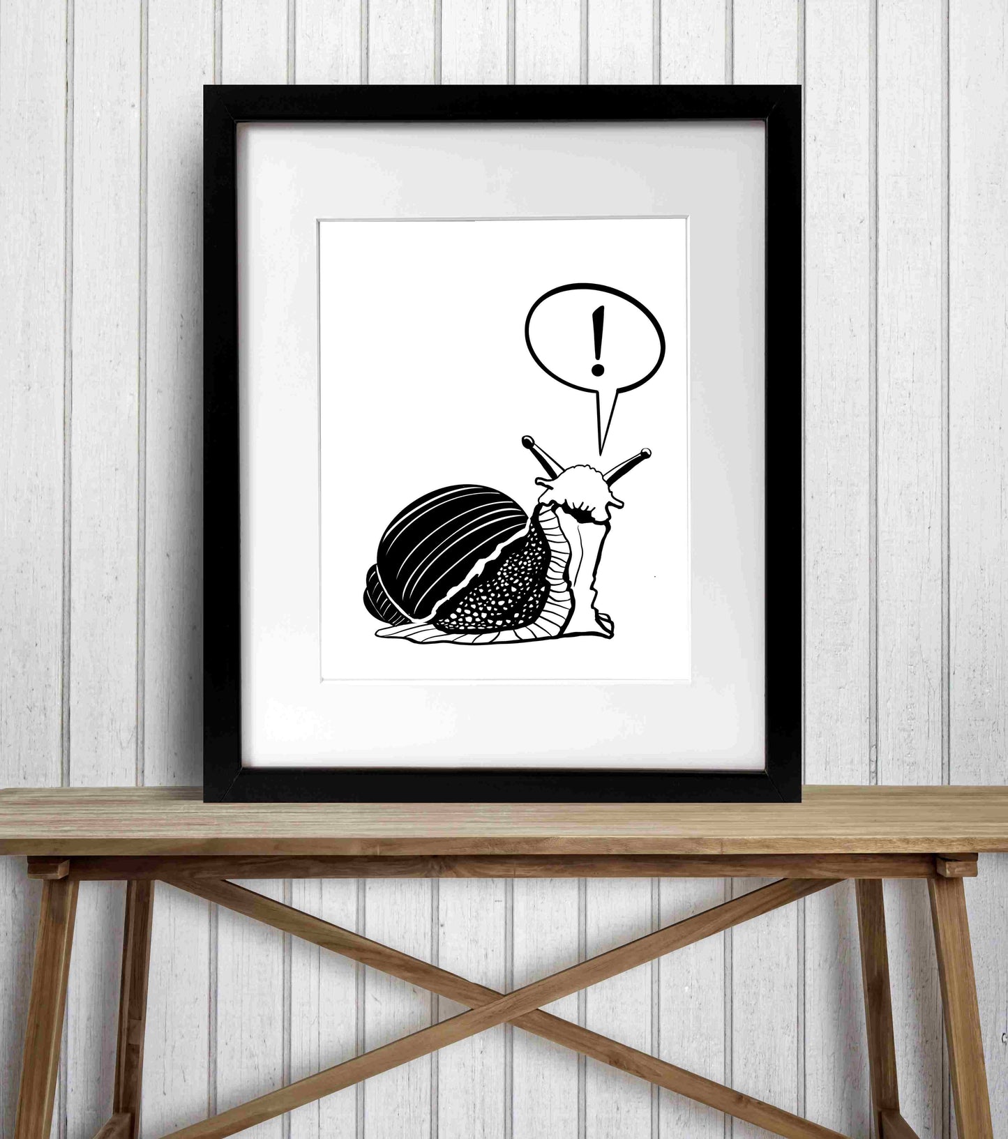 PinkPolish Design Art Prints "Surprised Snail" Digital Drawing: Art Print