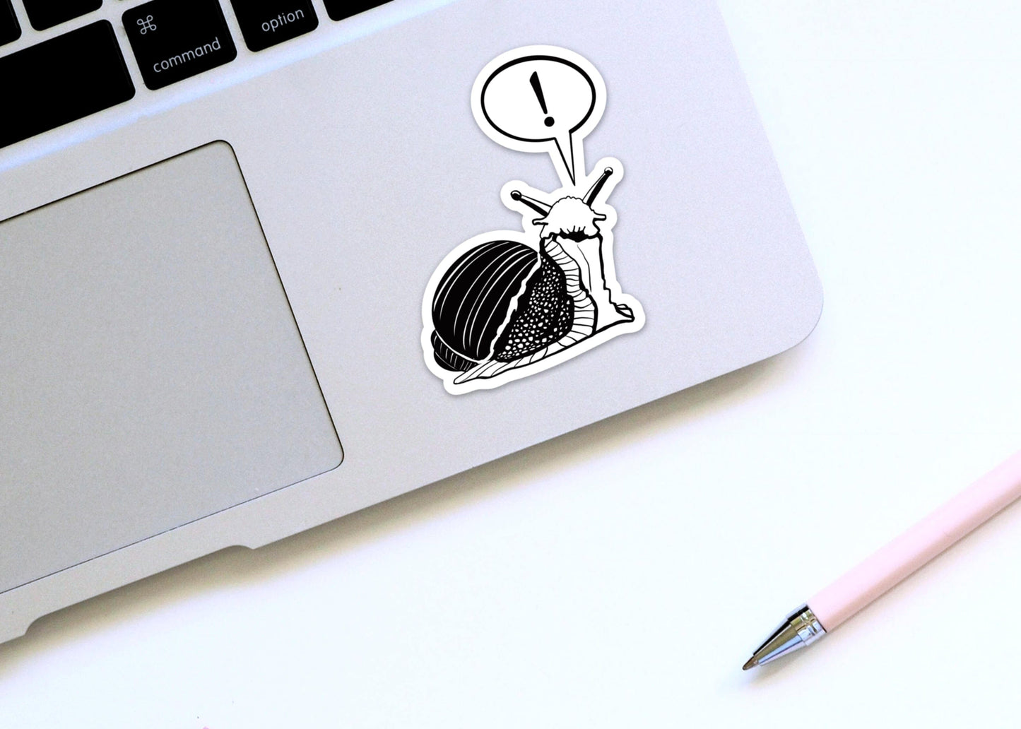 PinkPolish Design Stickers "Surprised Snail" Vinyl Die Cut Sticker