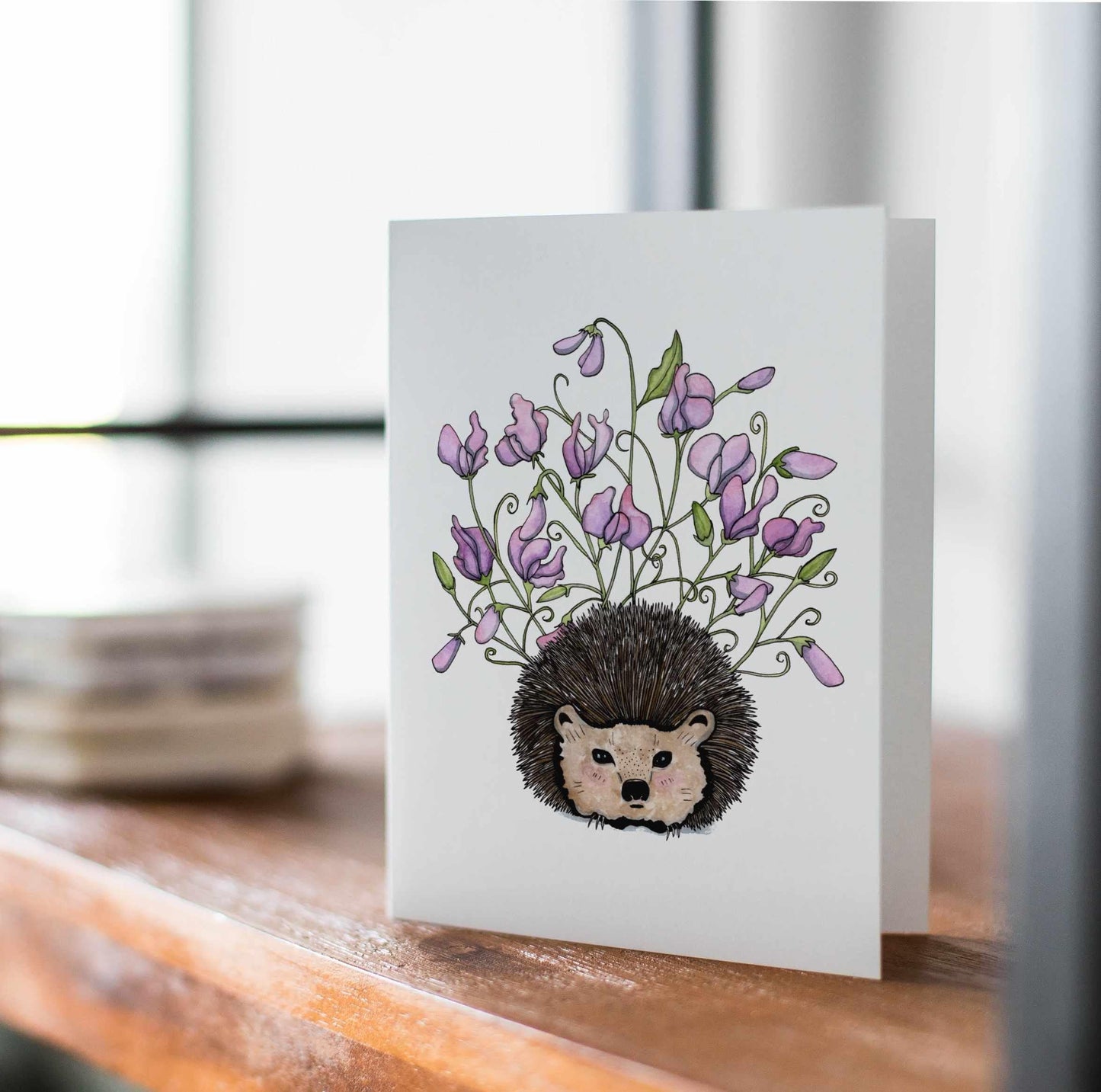 PinkPolish Design Note Cards "Sweet Pea" Handmade Notecard