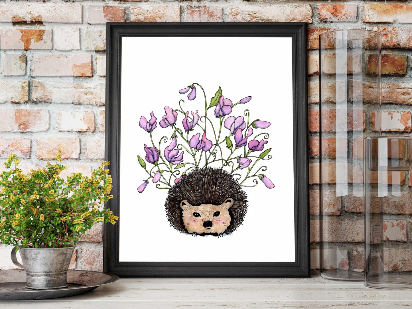 PinkPolish Design Art Prints "Sweet Pea" Watercolor Painting: Art Print
