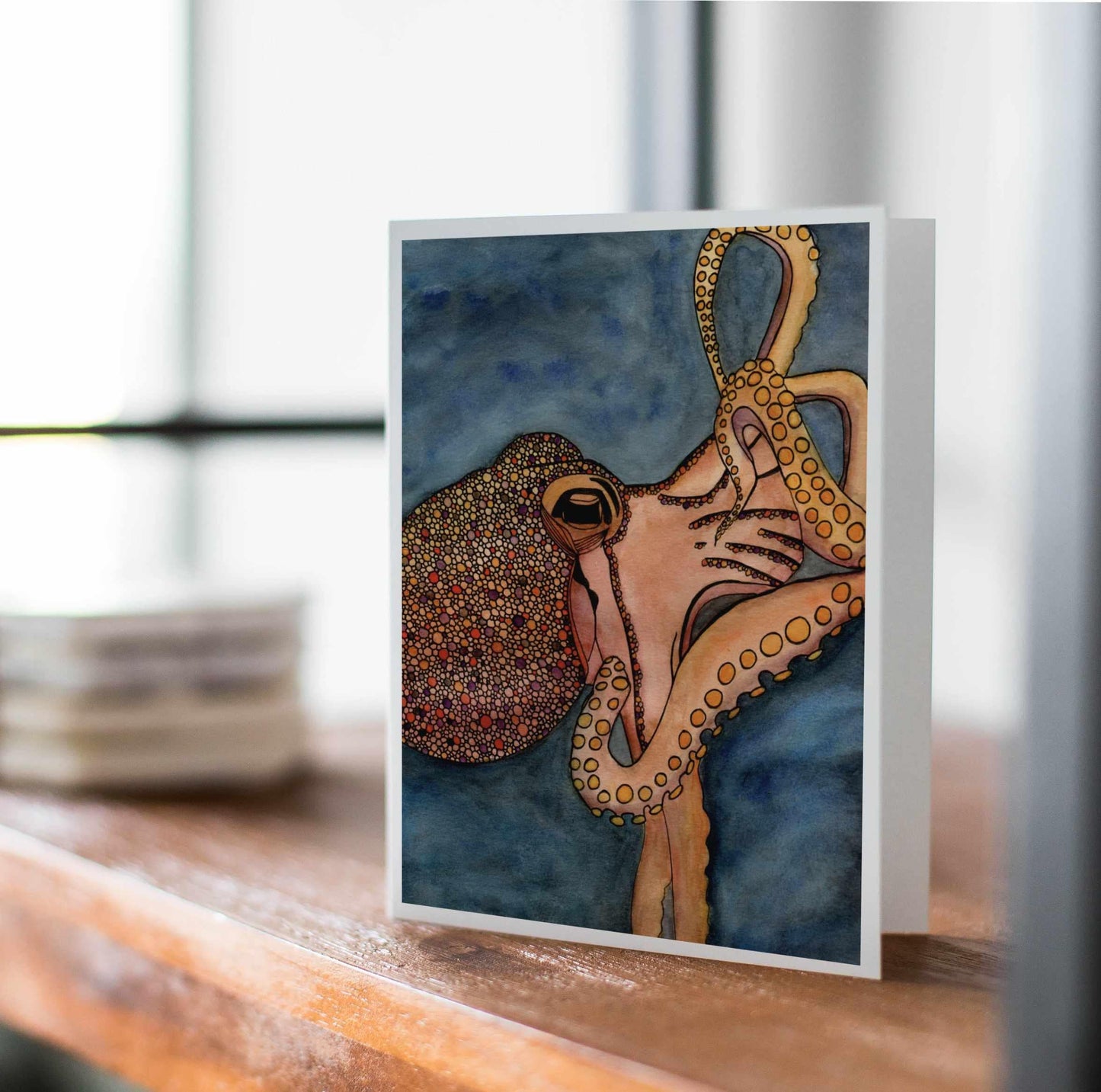 PinkPolish Design Note Cards "Tentacles" Handmade Notecard