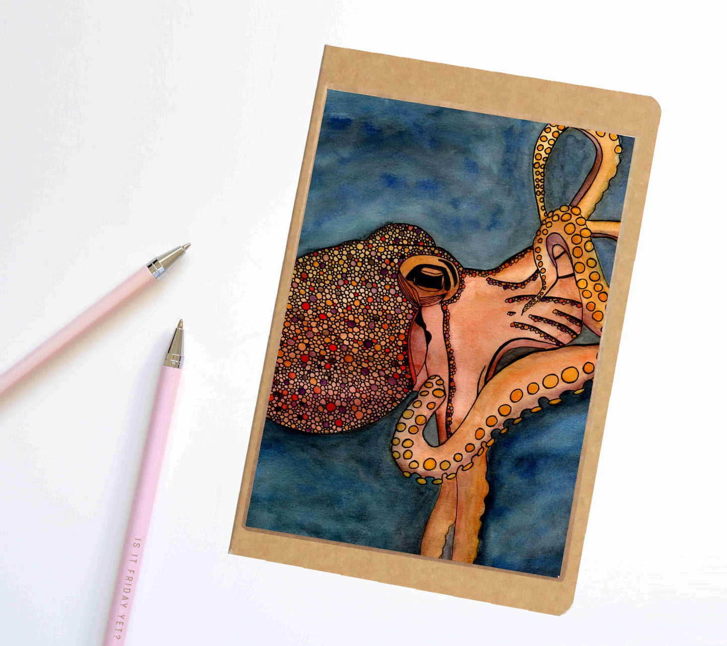 PinkPolish Design Notebook "Tentacles" Octopus Notebook / Sketchbook / Journal