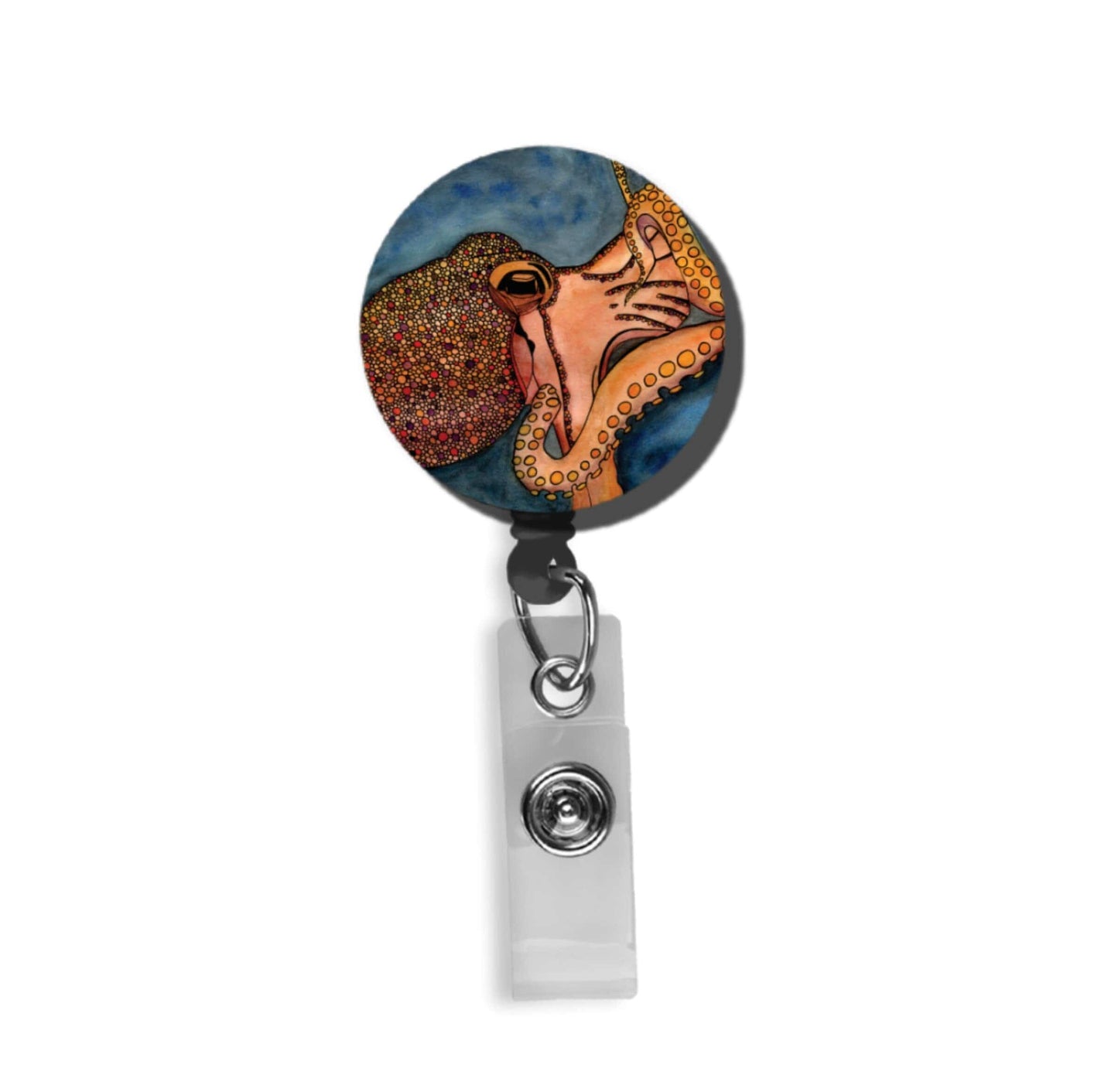 PinkPolish Design Badge Reels & Lanyards "Tentacles" Retractable Badge Reel