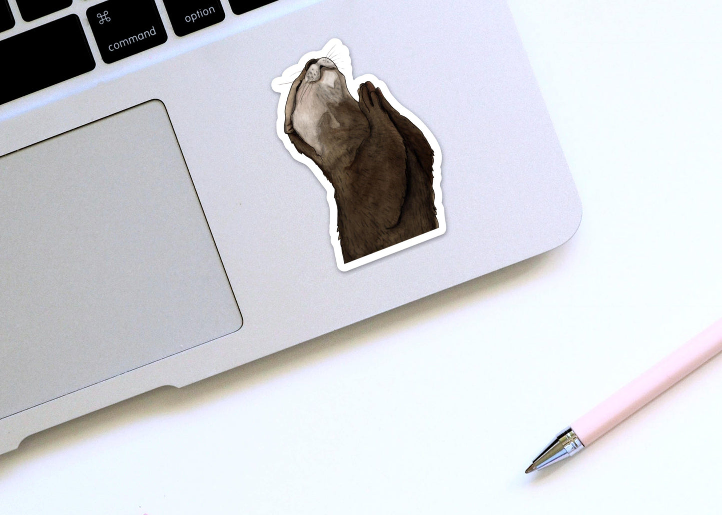 PinkPolish Design Stickers "Thankful Otter" Vinyl Die Cut Sticker