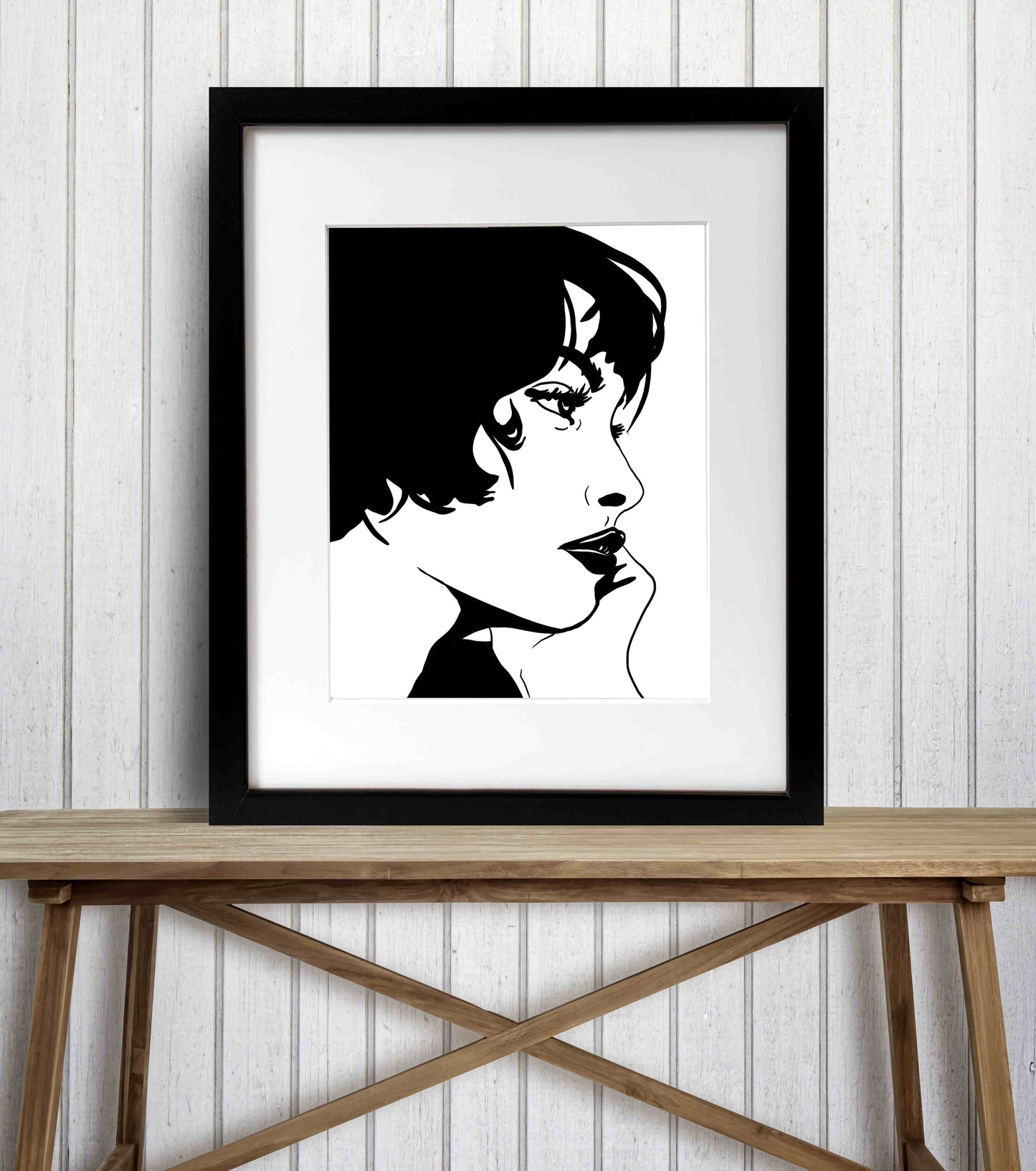 PinkPolish Design Art Prints "Thoughtful" Digital Drawing: Art Print