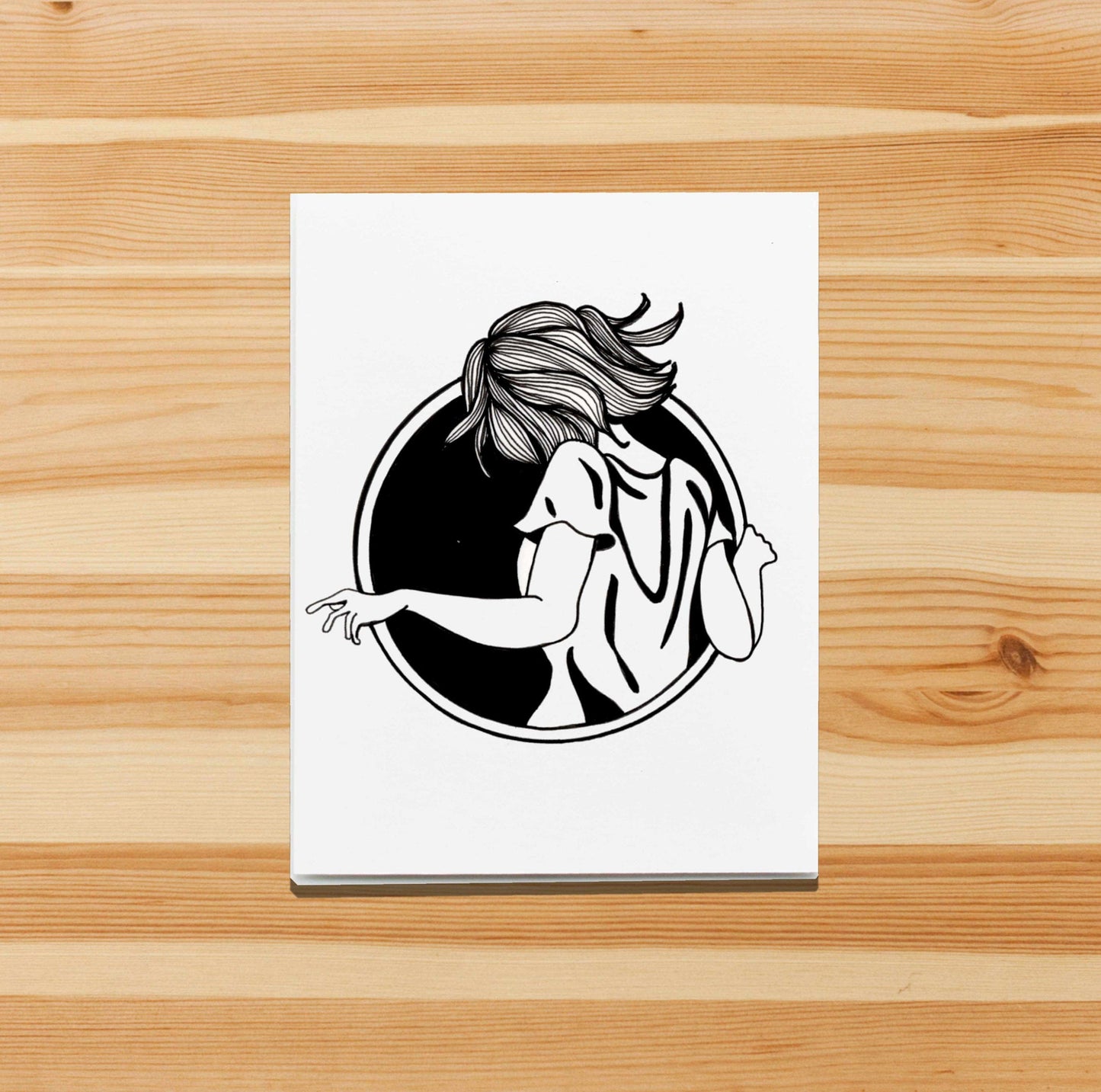 PinkPolish Design Note Cards "Through the Looking Glass" Handmade Notecard