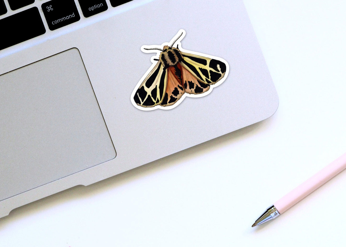 PinkPolish Design Stickers "Tiger Moth" Vinyl Die Cut Sticker
