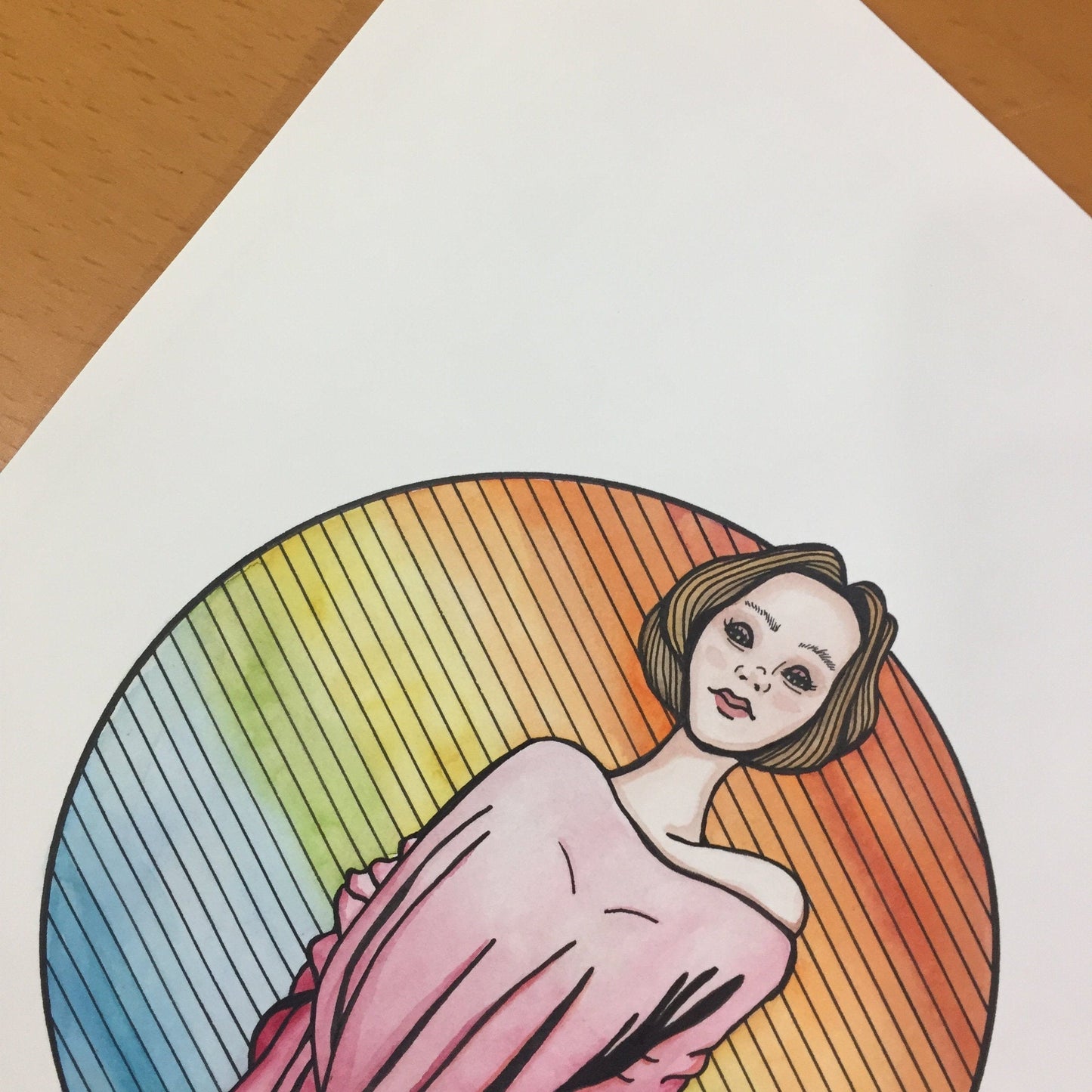 PinkPolish Design Original Art "Towering" Strong Women Inspired Original Watercolor & Ink Illustration