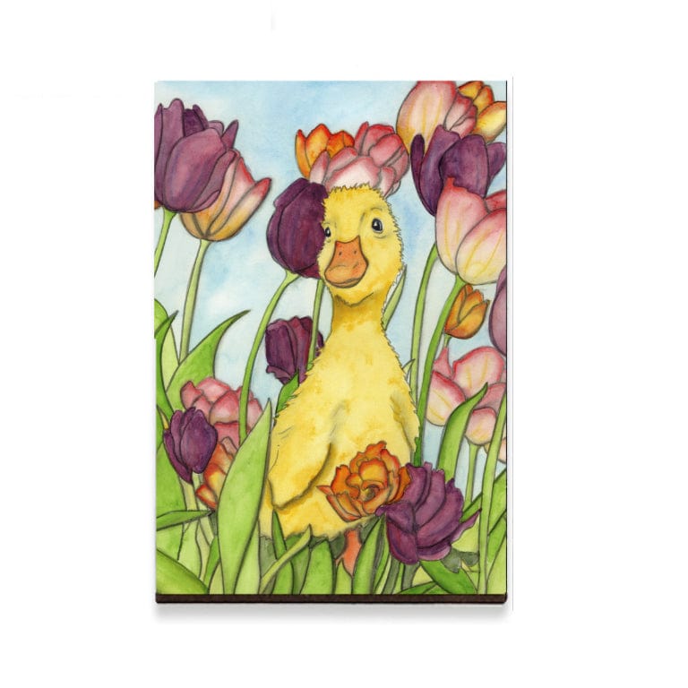 PinkPolish Design Magnets "Tulip the Duckling" Wood Refrigerator Magnet