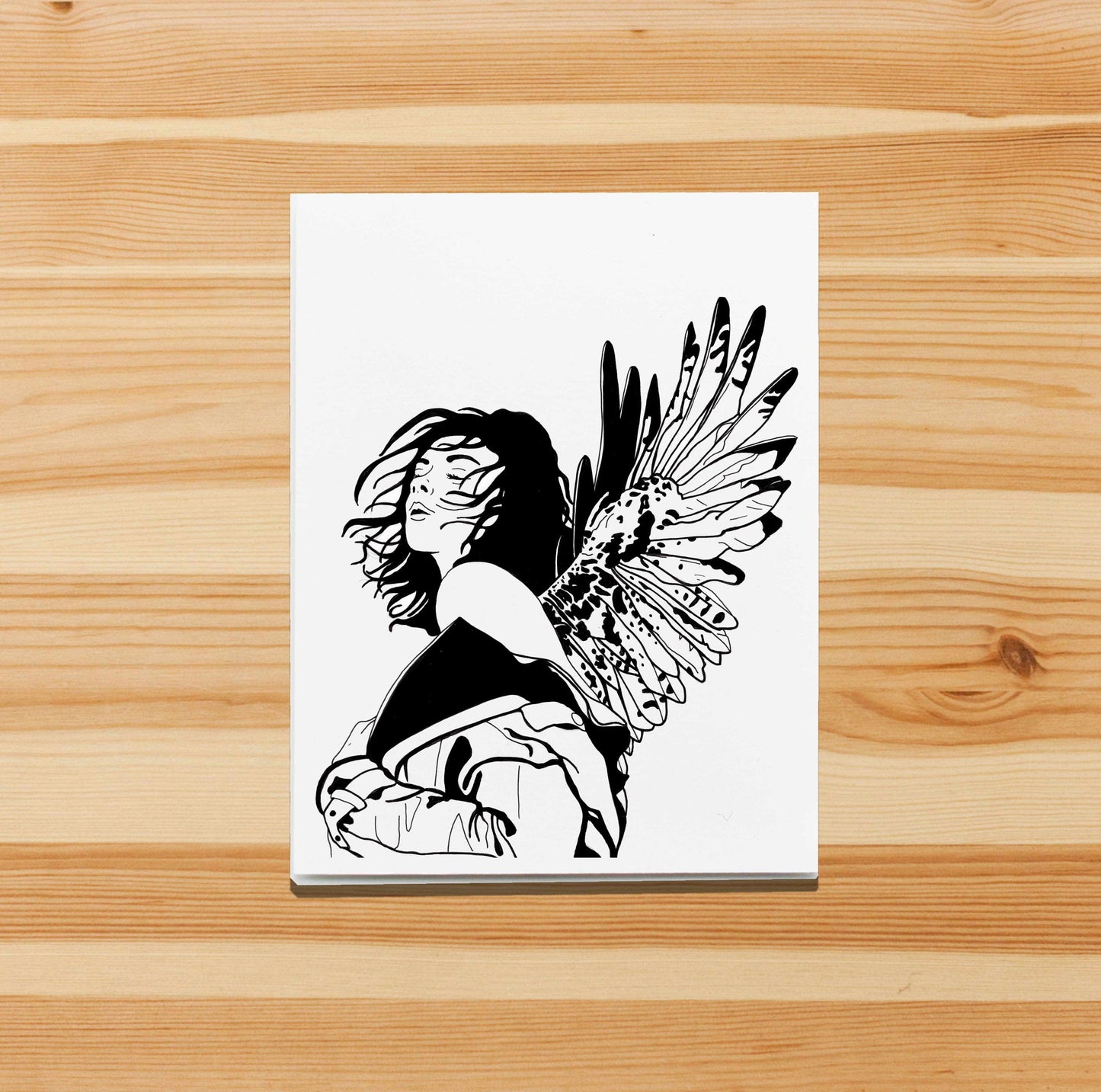 PinkPolish Design Note Cards "Unfurled" Handmade Notecard