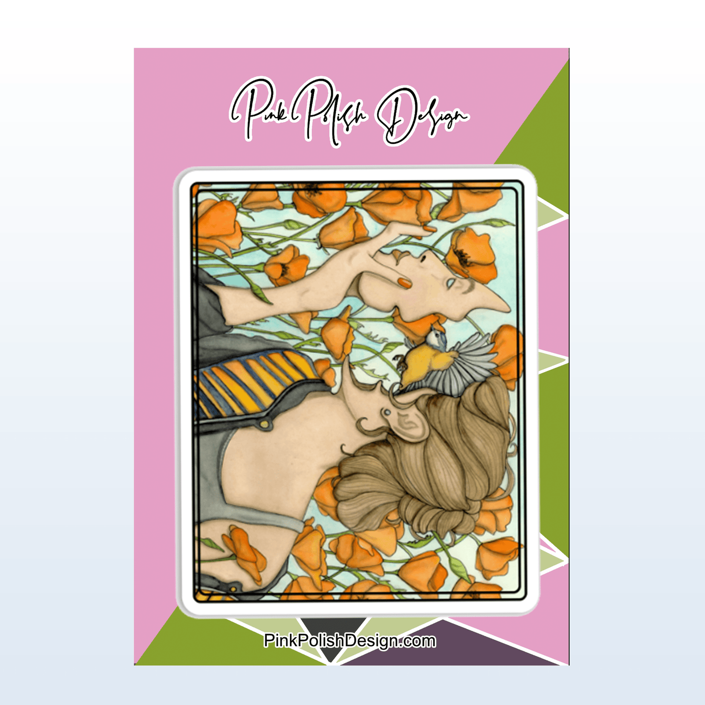 PinkPolish Design Stickers "Unhinged" Vinyl Die Cut Sticker