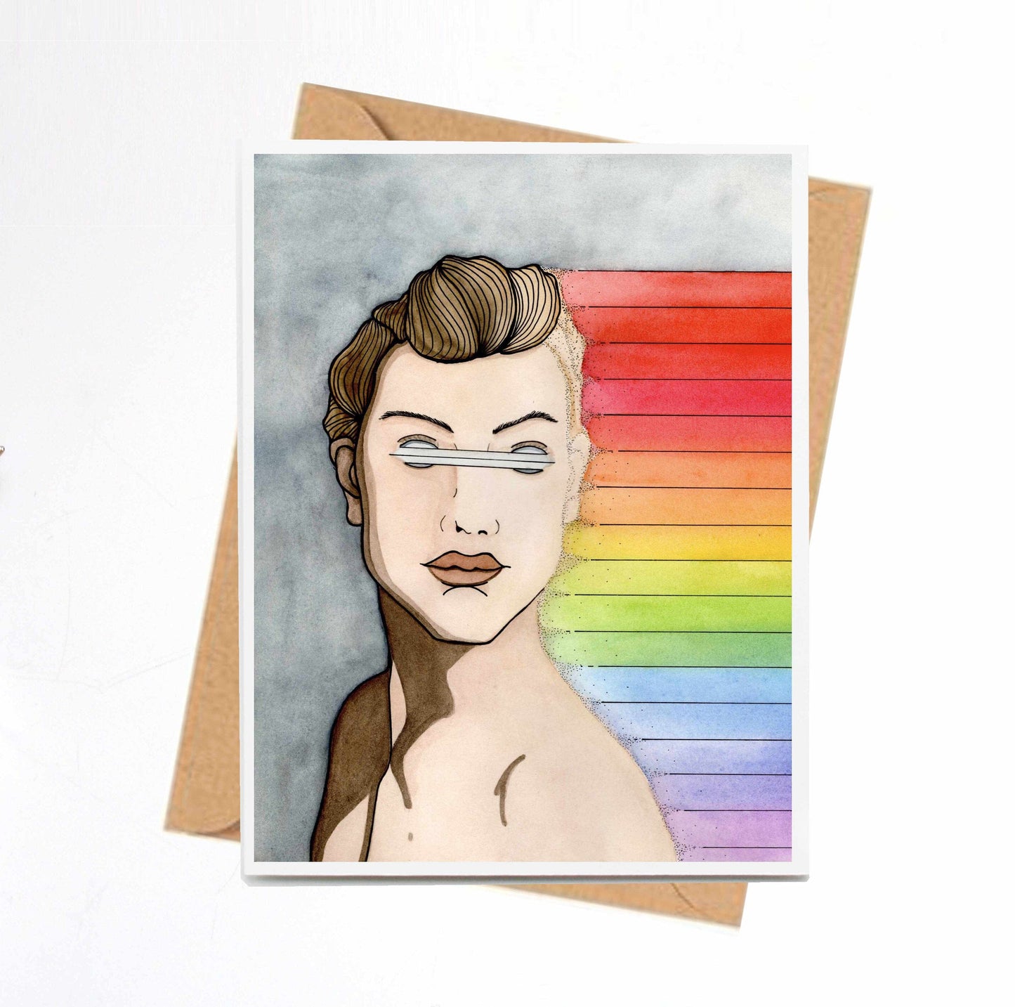 PinkPolish Design Note Cards "Unseen Rainbows" Handmade Notecard