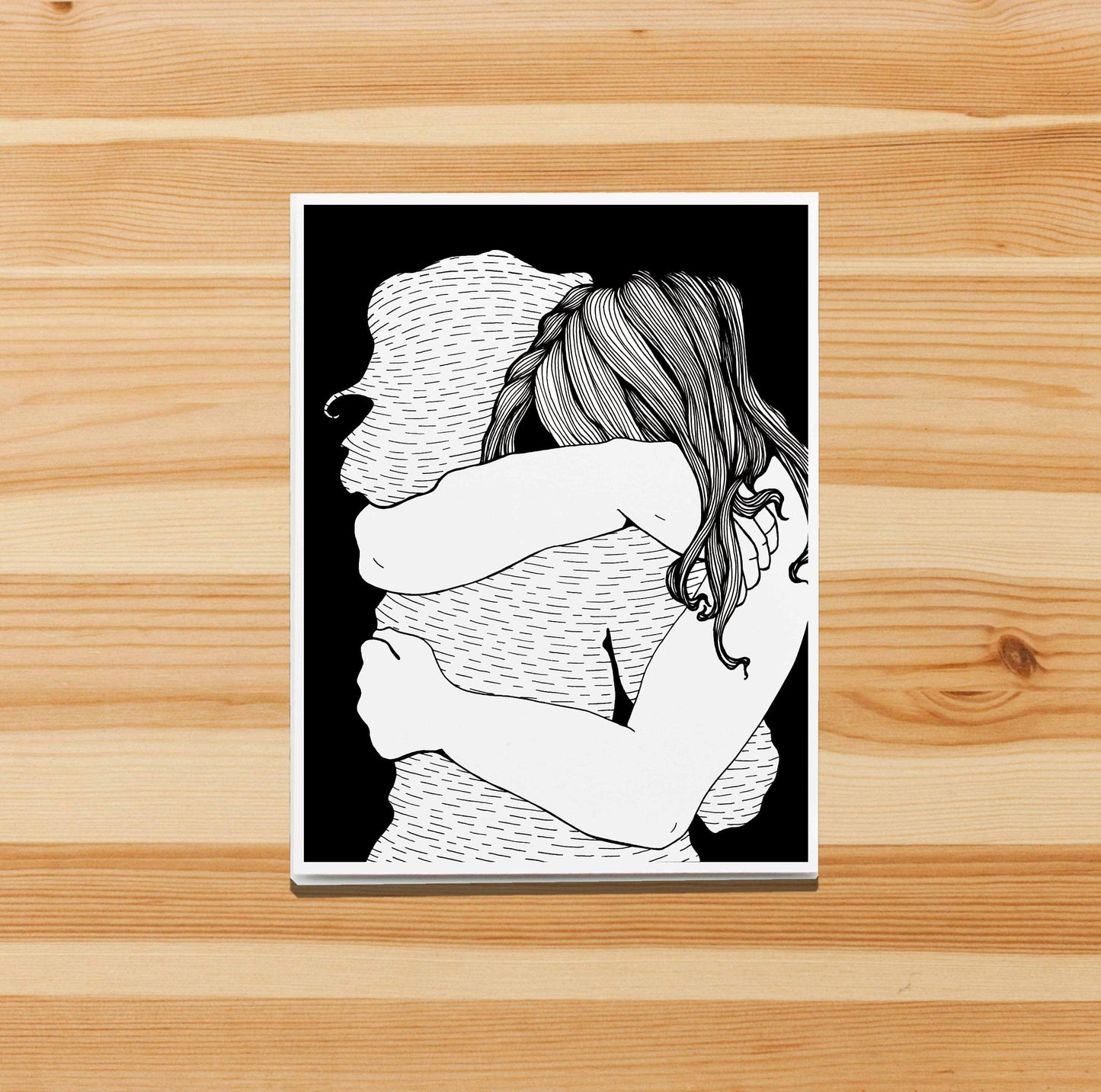 PinkPolish Design Note Cards "Virtual Hug" Handmade Notecard
