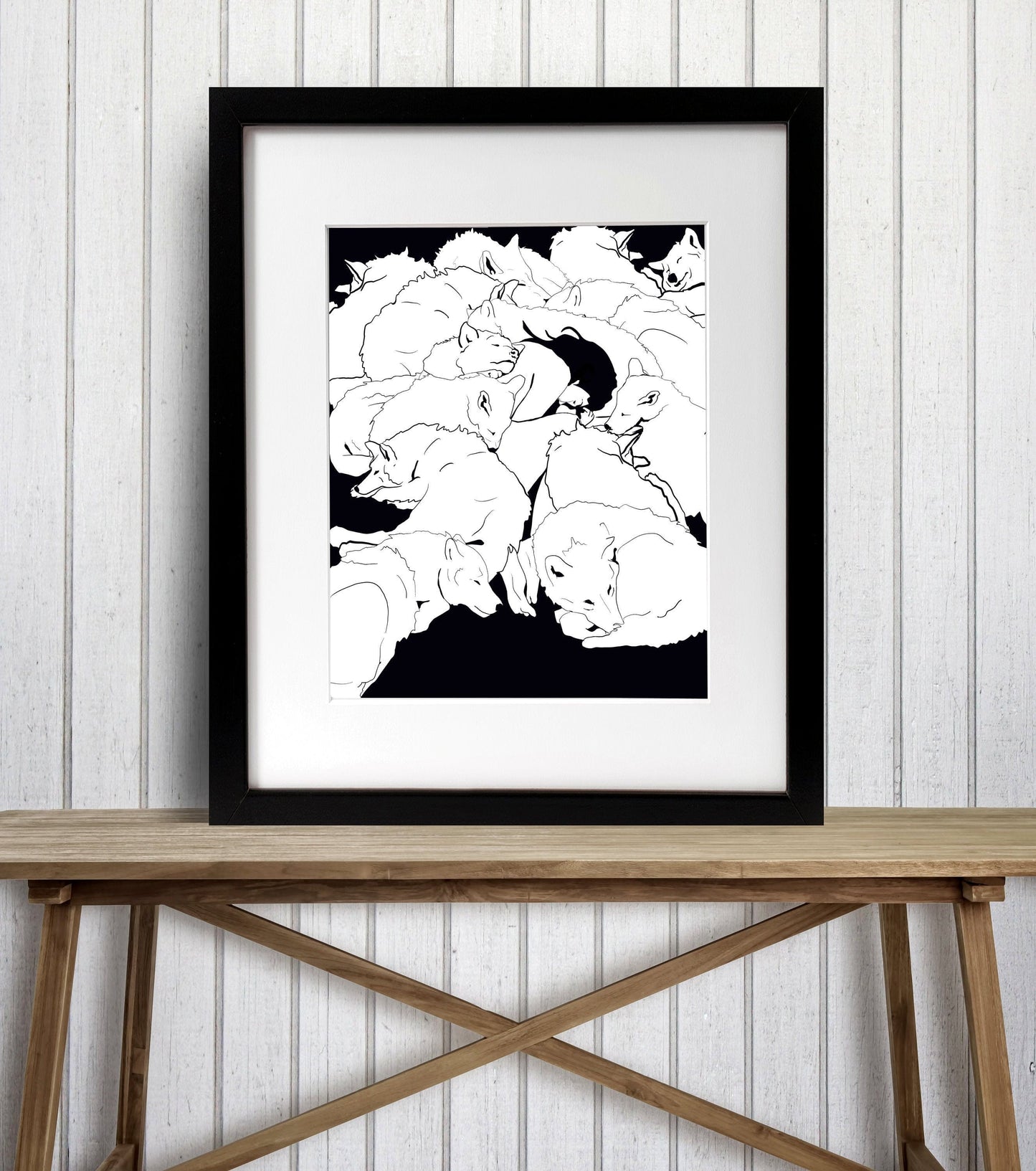 PinkPolish Design Art Prints "Wolf Pack" Digital Drawing: Art Print