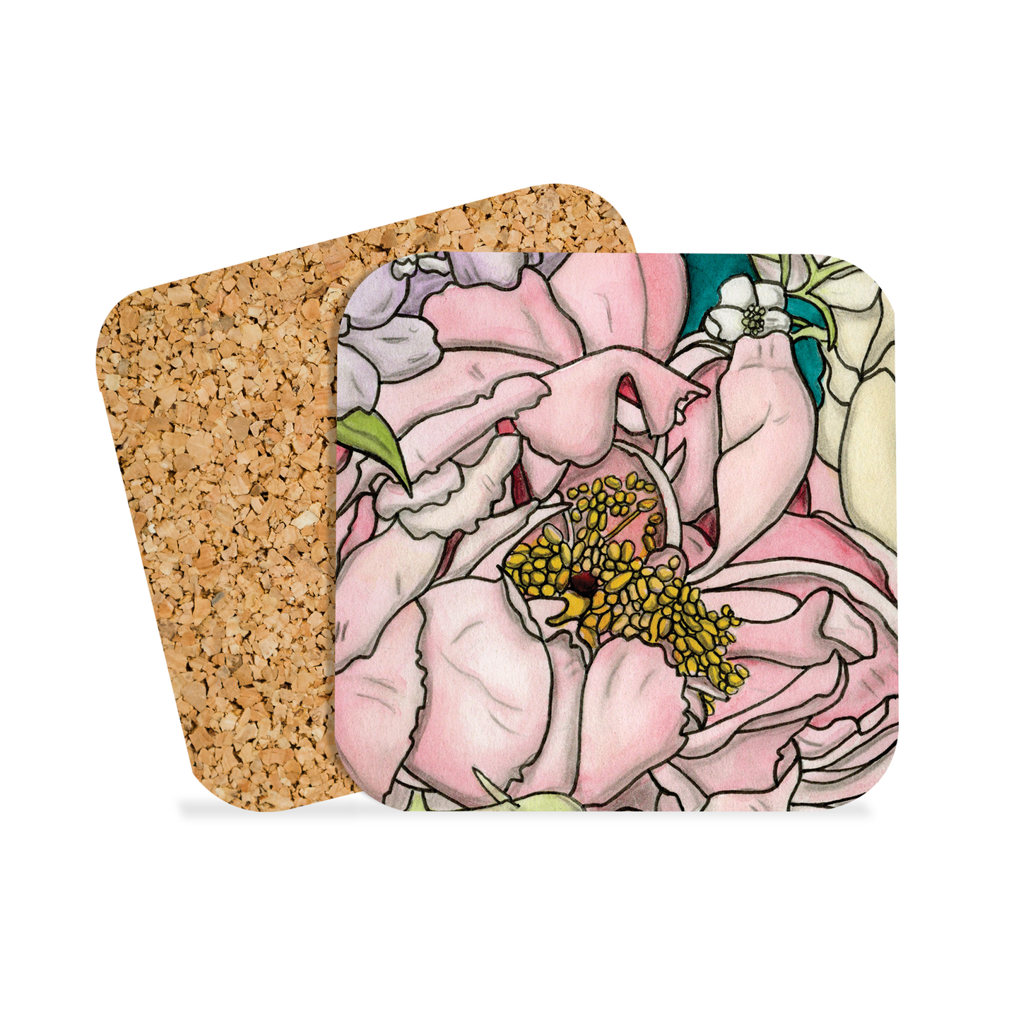 "Garden Window Floral #1" Drink Coaster