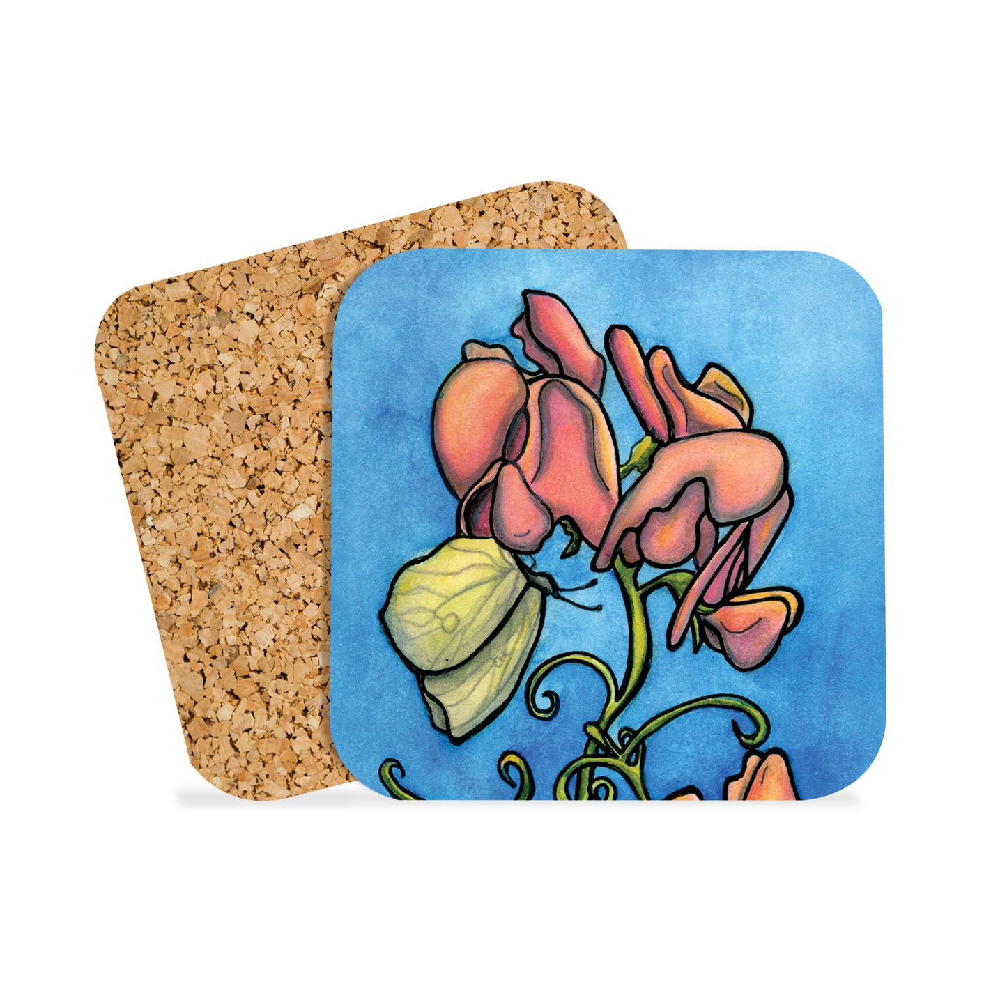 "Summer Sweet Peas" Drink Coaster