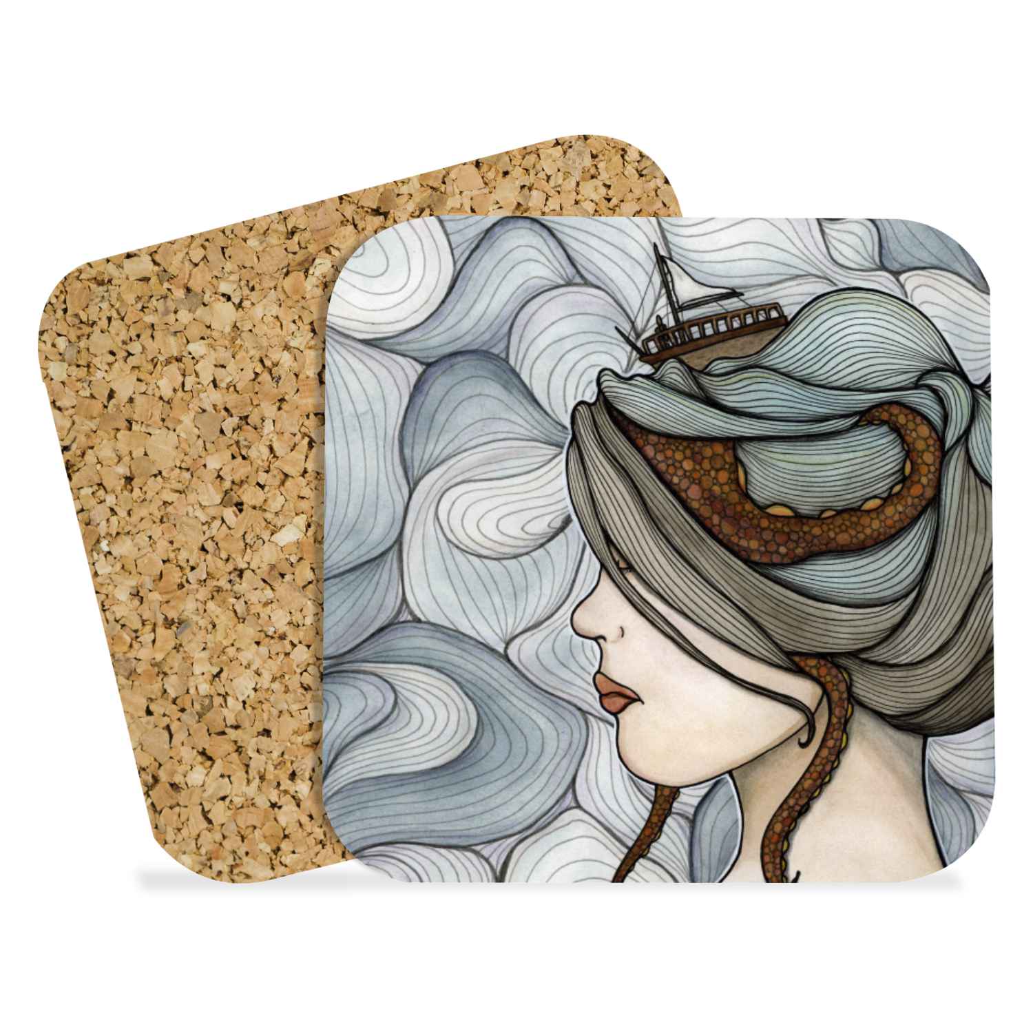 PinkPolish Design Coasters "Adrift" Drink Coaster