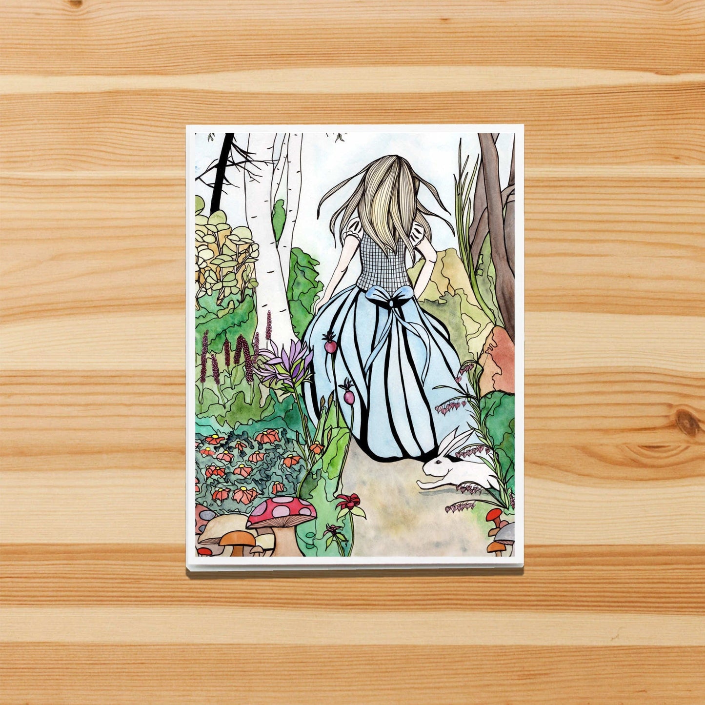 PinkPolish Design Note Cards "Alice" Handmade Notecard